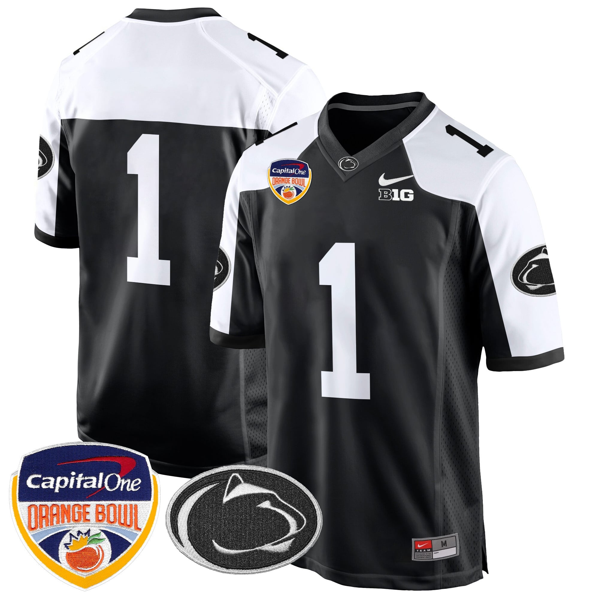 Men's Penn State Nittany Lions Orange Bowl Patch Game Jersey - All Stitched