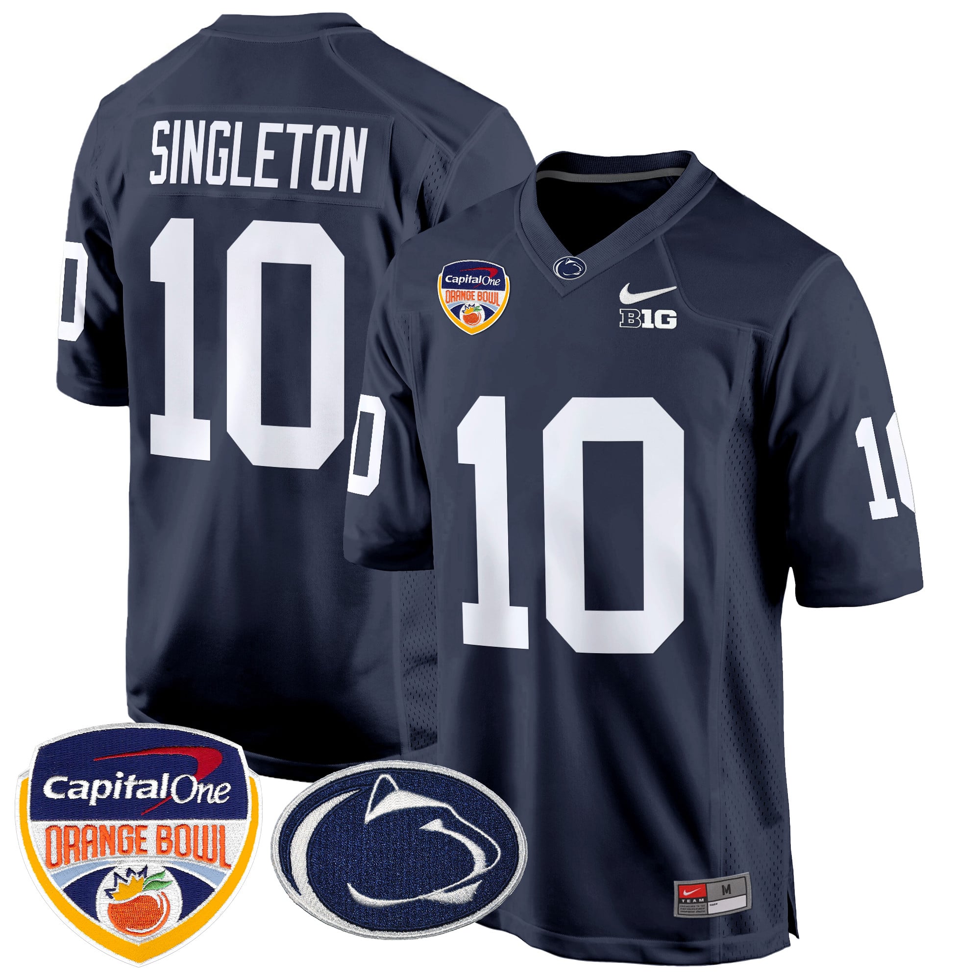 Men's Penn State Nittany Lions Orange Bowl Patch Game Jersey - All Stitched