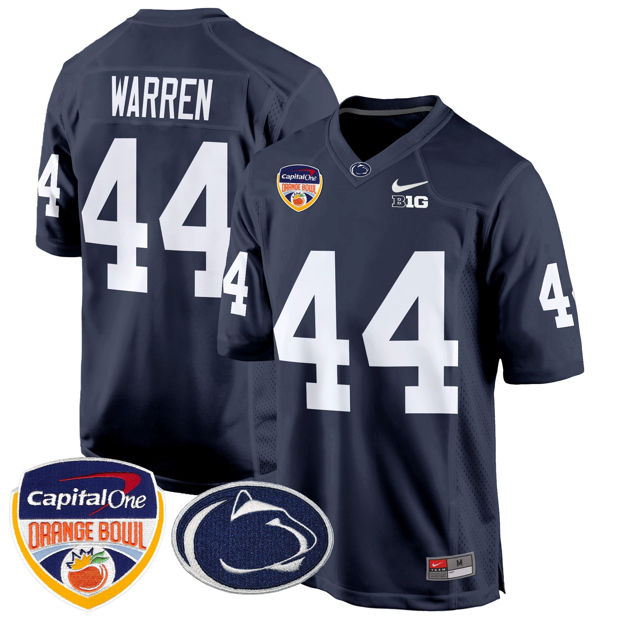 Men's Penn State Nittany Lions Orange Bowl Patch Game Jersey - All Stitched