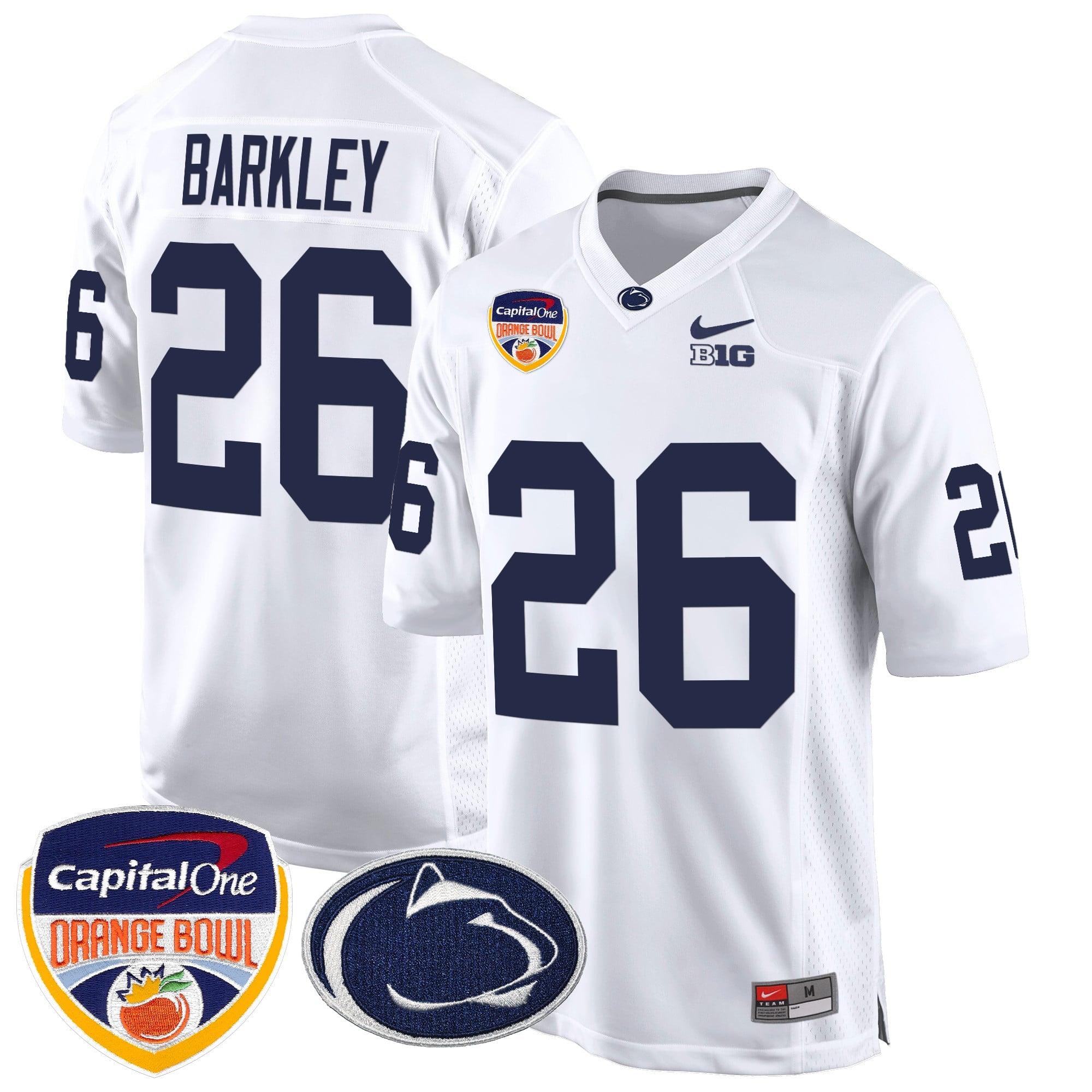 Men's Penn State Nittany Lions Orange Bowl Patch Game Jersey - All Stitched