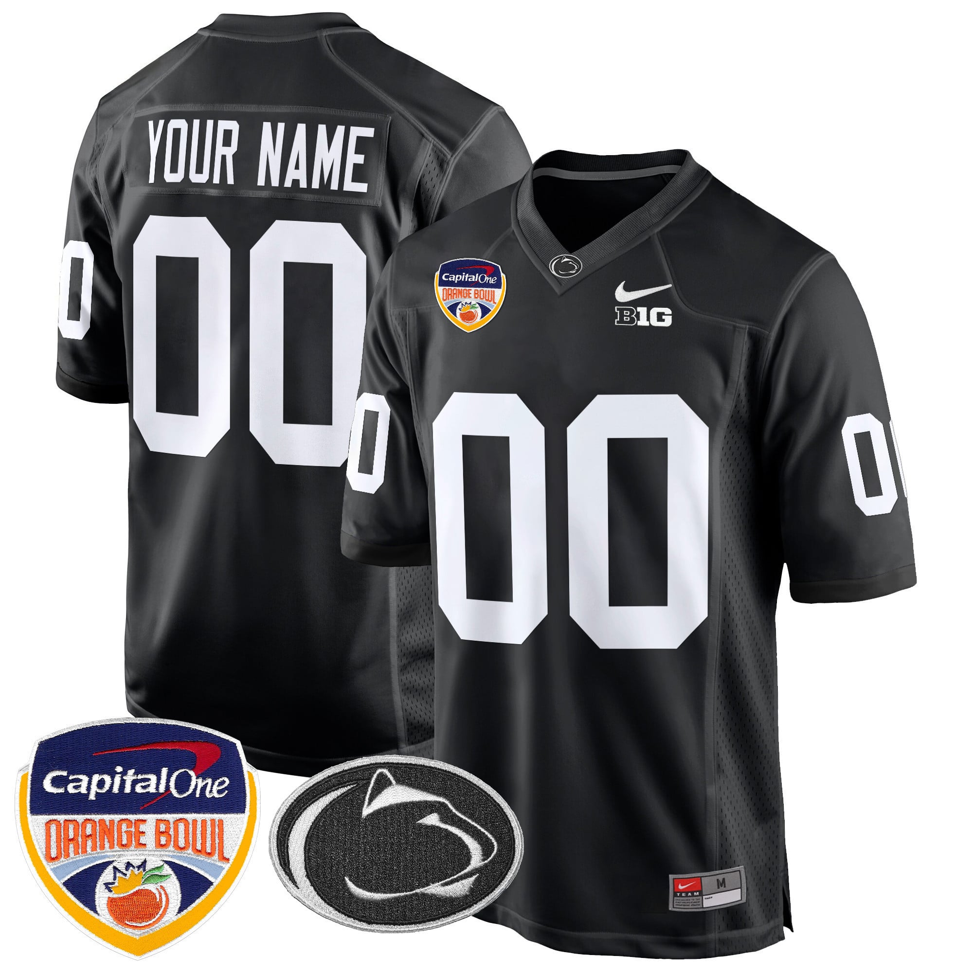 Penn State Nittany Lions Orange Bowl Patch Game Custom Jersey - All Stitched