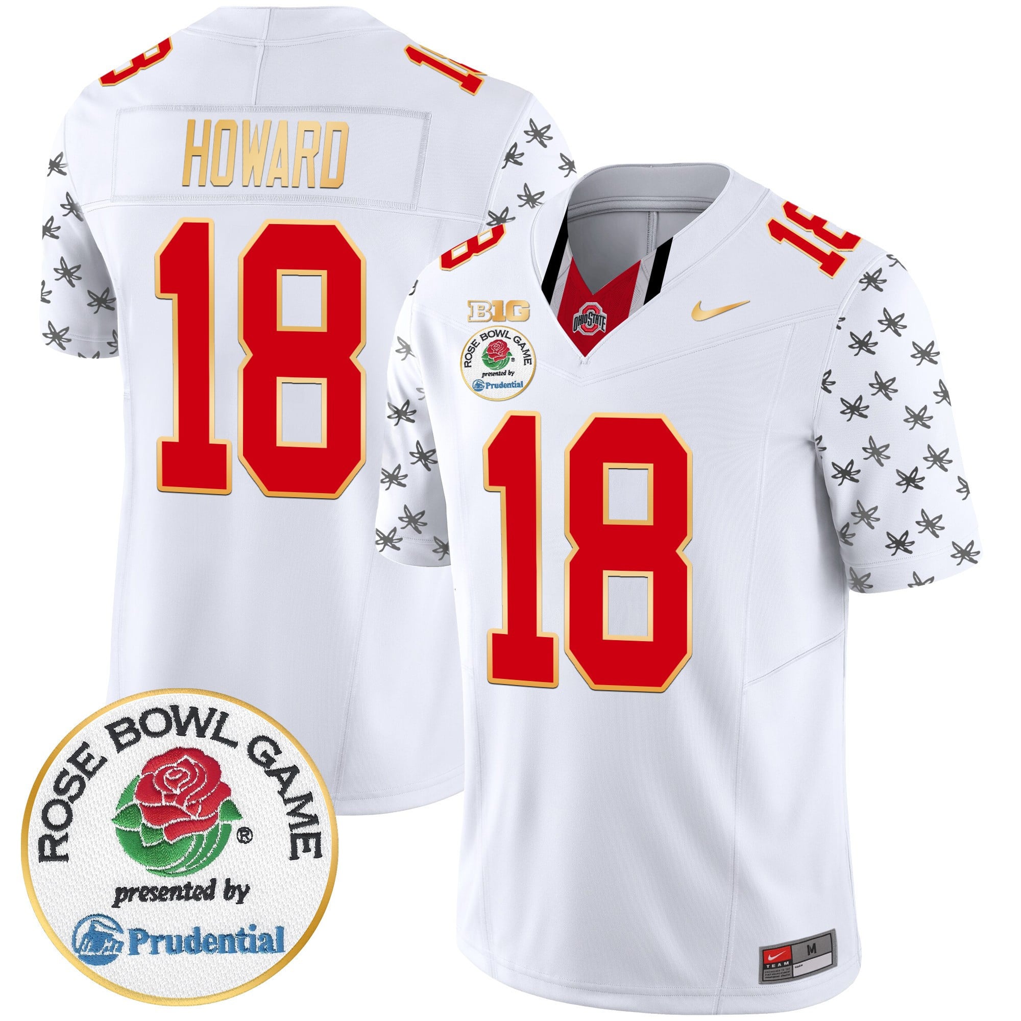 Men's Ohio State Buckeyes Rose Bowl Gold Trim Vapor Limited Jersey - All Stitched