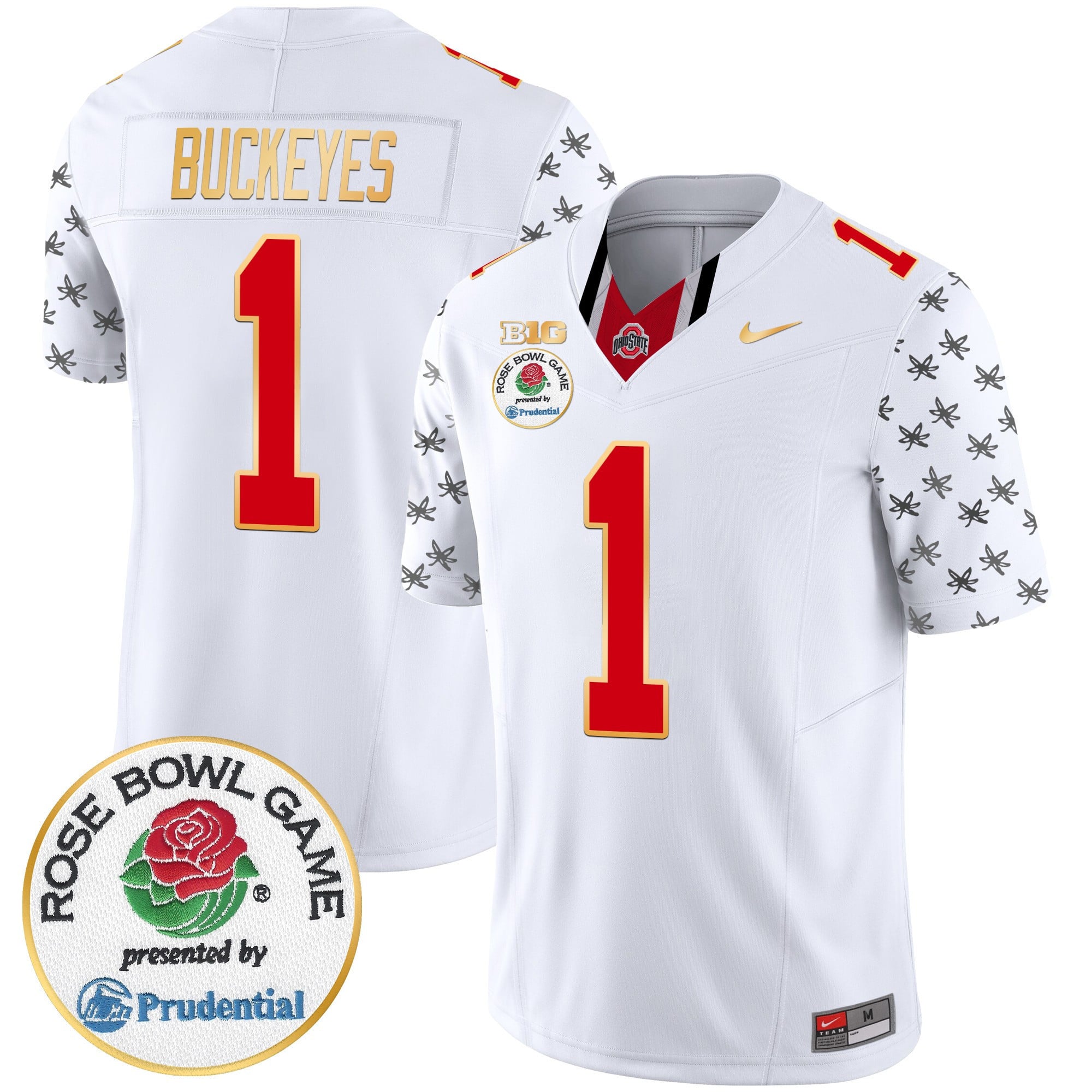 Men's Ohio State Buckeyes Rose Bowl Gold Trim Vapor Limited Jersey - All Stitched