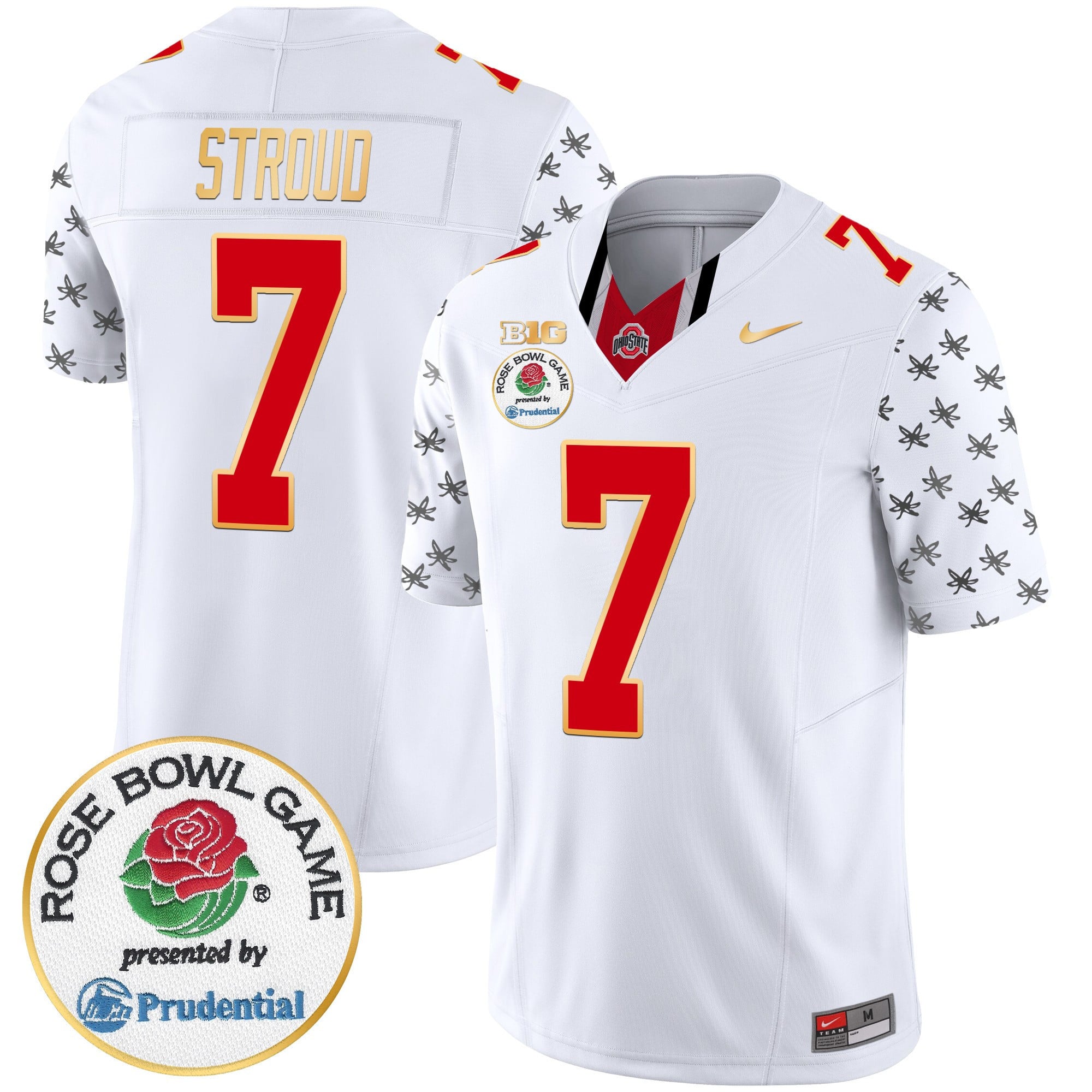 Men's Ohio State Buckeyes Rose Bowl Gold Trim Vapor Limited Jersey - All Stitched