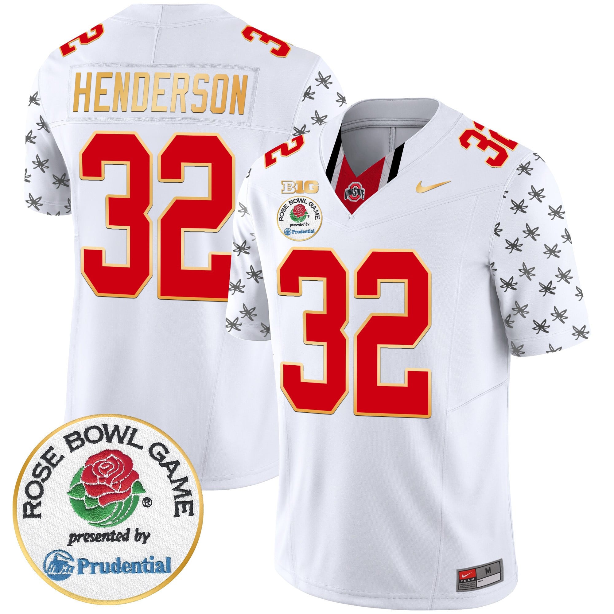 Men's Ohio State Buckeyes Rose Bowl Gold Trim Vapor Limited Jersey - All Stitched