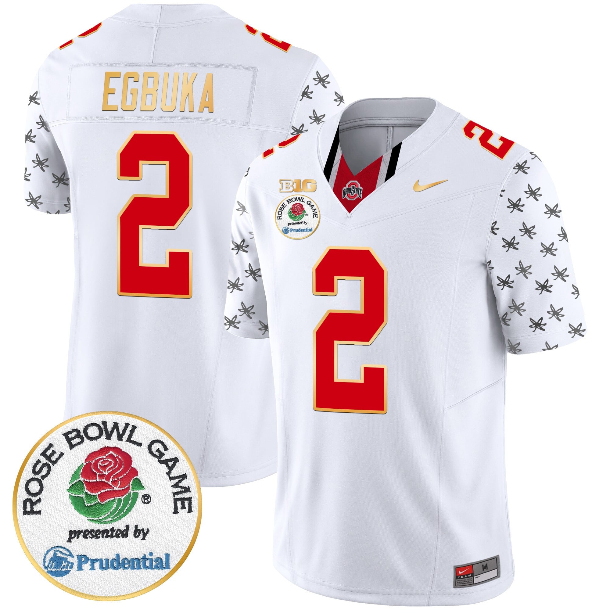 Men's Ohio State Buckeyes Rose Bowl Gold Trim Vapor Limited Jersey - All Stitched