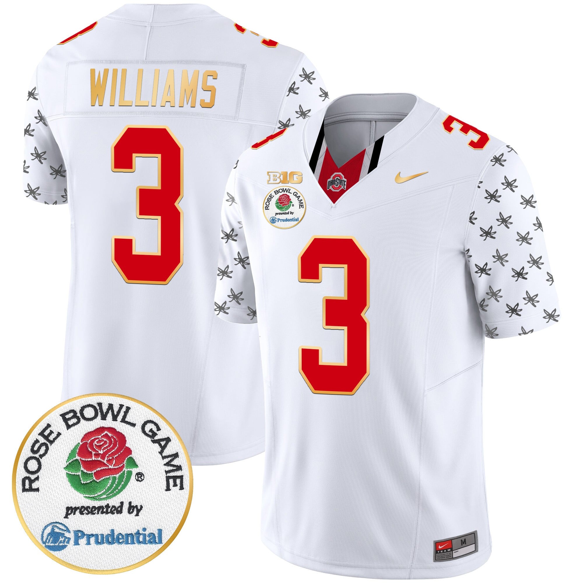 Men's Ohio State Buckeyes Rose Bowl Gold Trim Vapor Limited Jersey - All Stitched