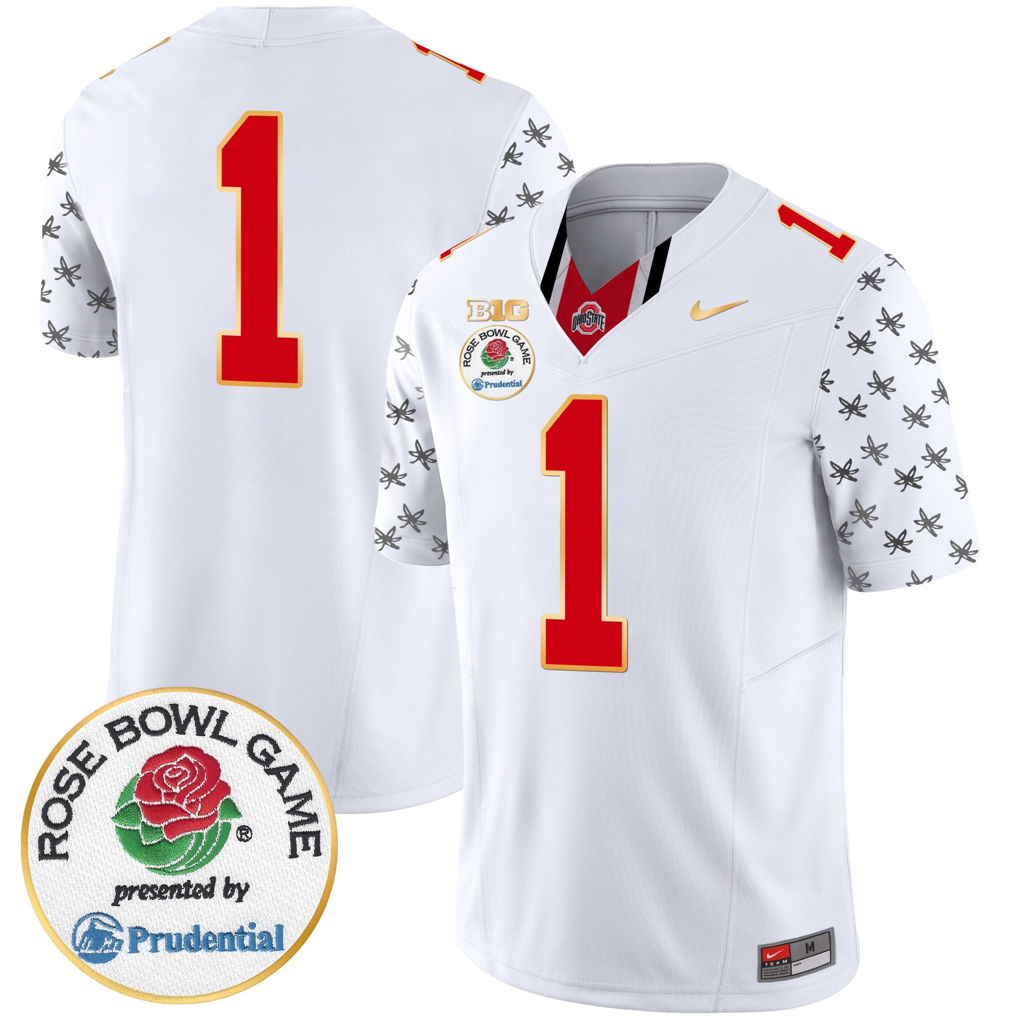 Men's Ohio State Buckeyes Rose Bowl Gold Trim Vapor Limited Jersey - All Stitched