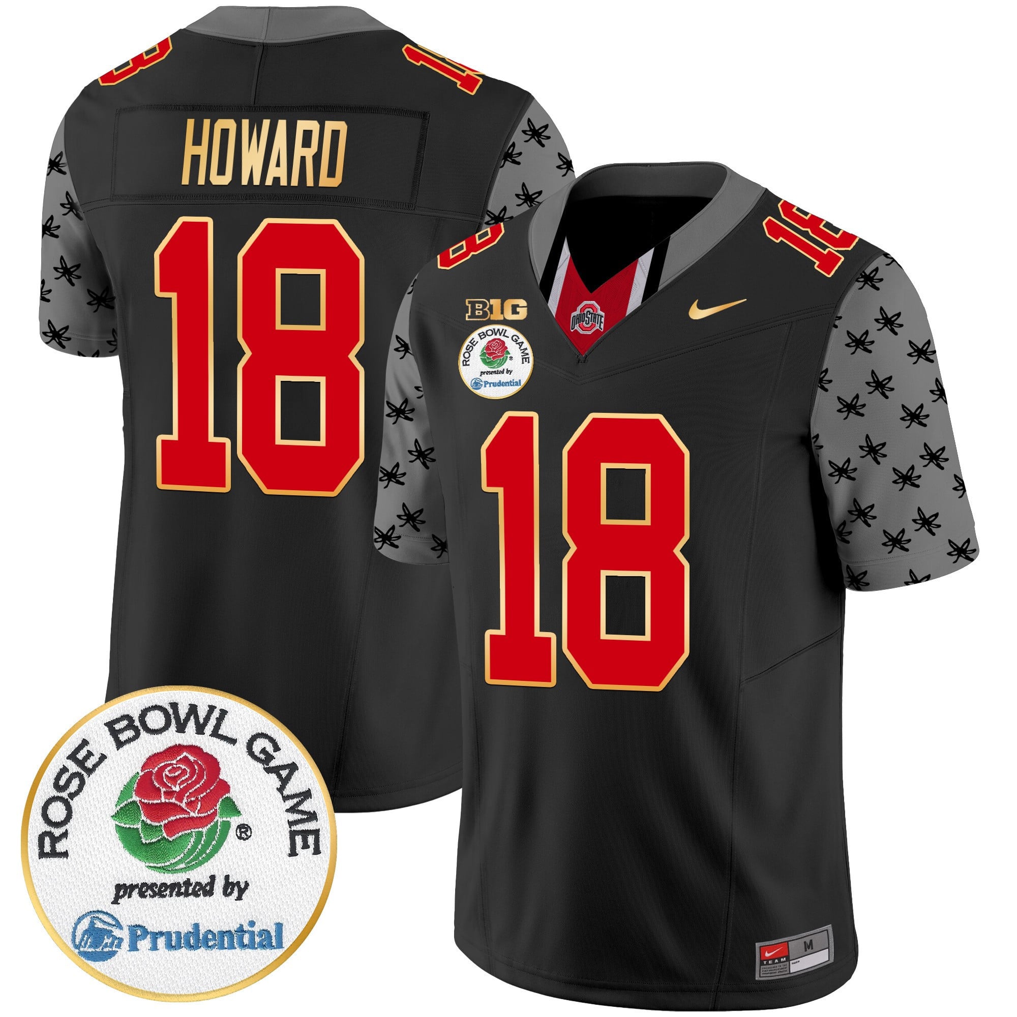 Men's Ohio State Buckeyes Rose Bowl Gold Trim Vapor Limited Jersey - All Stitched