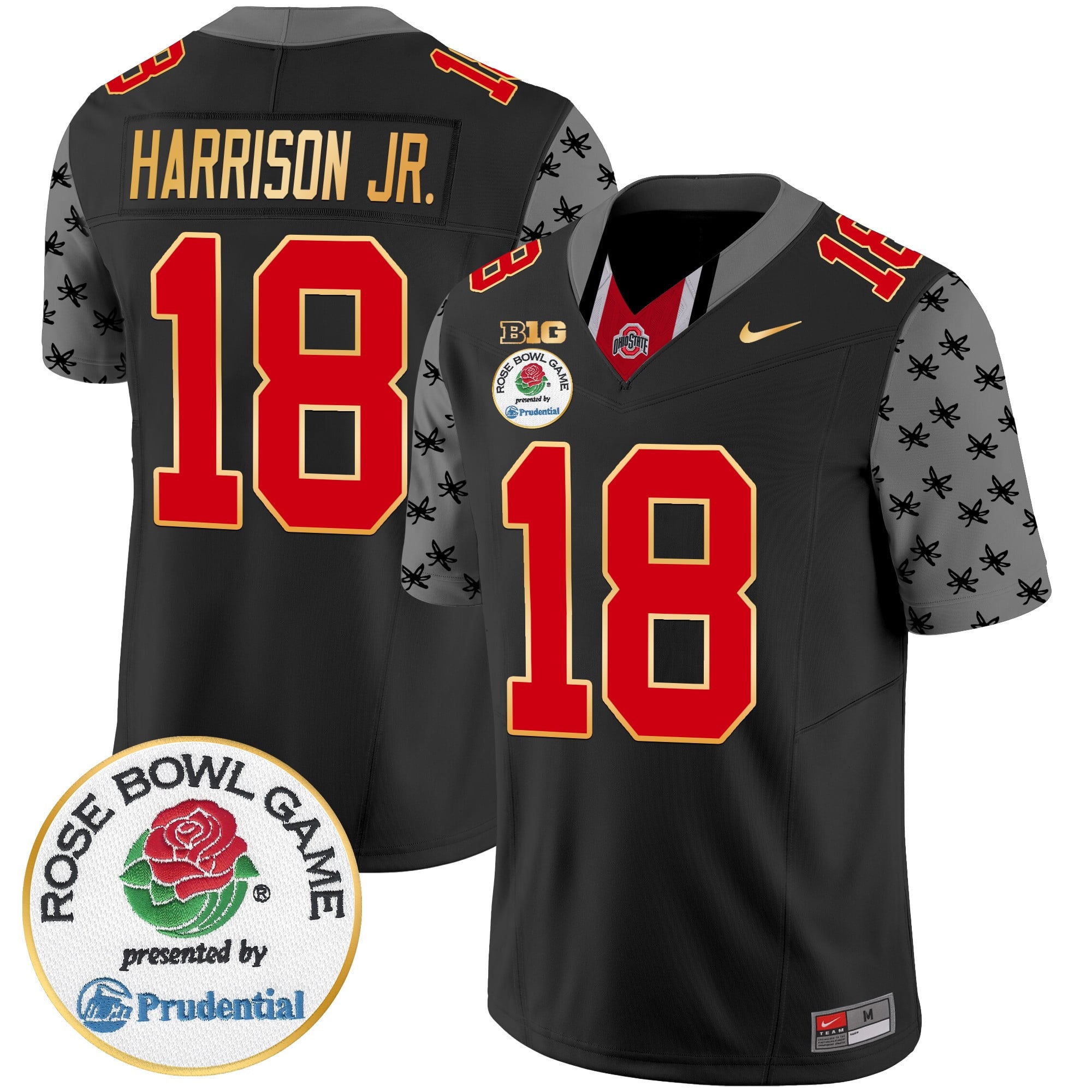 Men's Ohio State Buckeyes Rose Bowl Gold Trim Vapor Limited Jersey - All Stitched