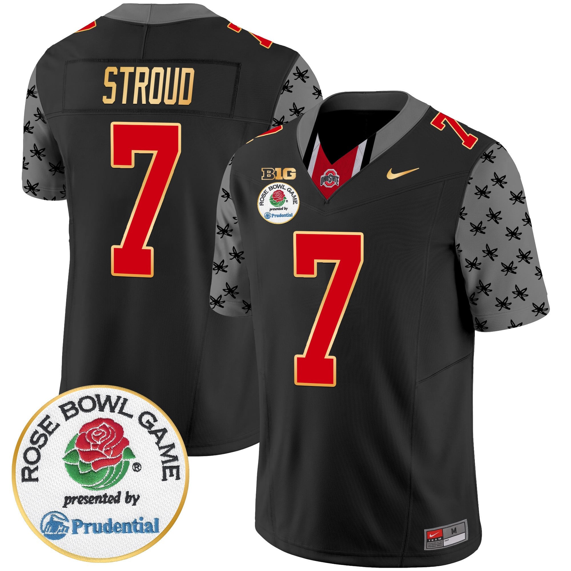 Men's Ohio State Buckeyes Rose Bowl Gold Trim Vapor Limited Jersey - All Stitched