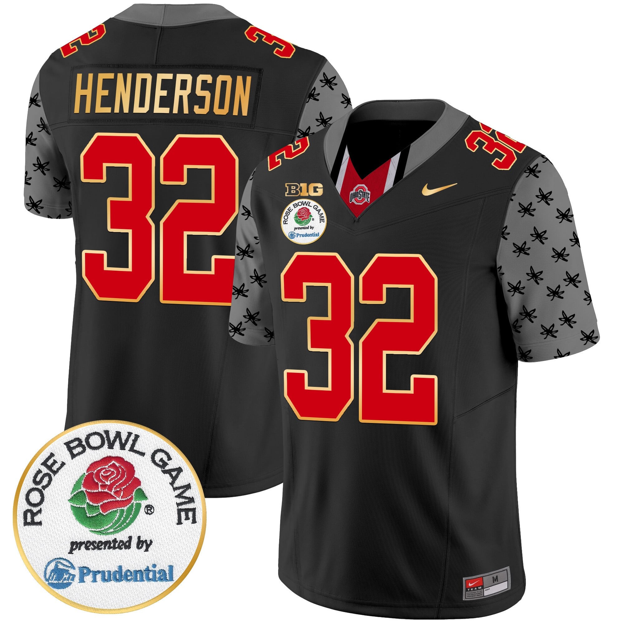 Men's Ohio State Buckeyes Rose Bowl Gold Trim Vapor Limited Jersey - All Stitched