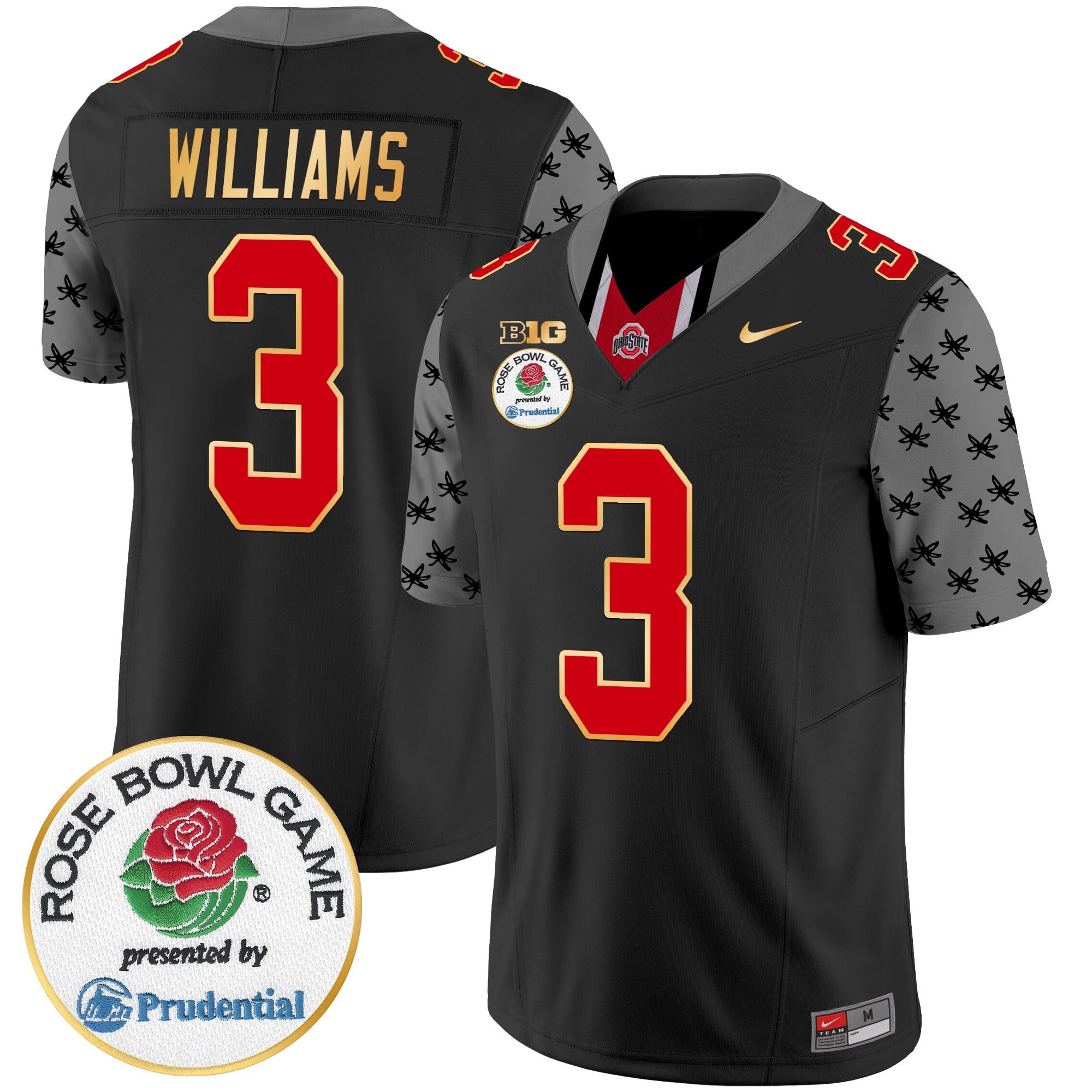 Men's Ohio State Buckeyes Rose Bowl Gold Trim Vapor Limited Jersey - All Stitched