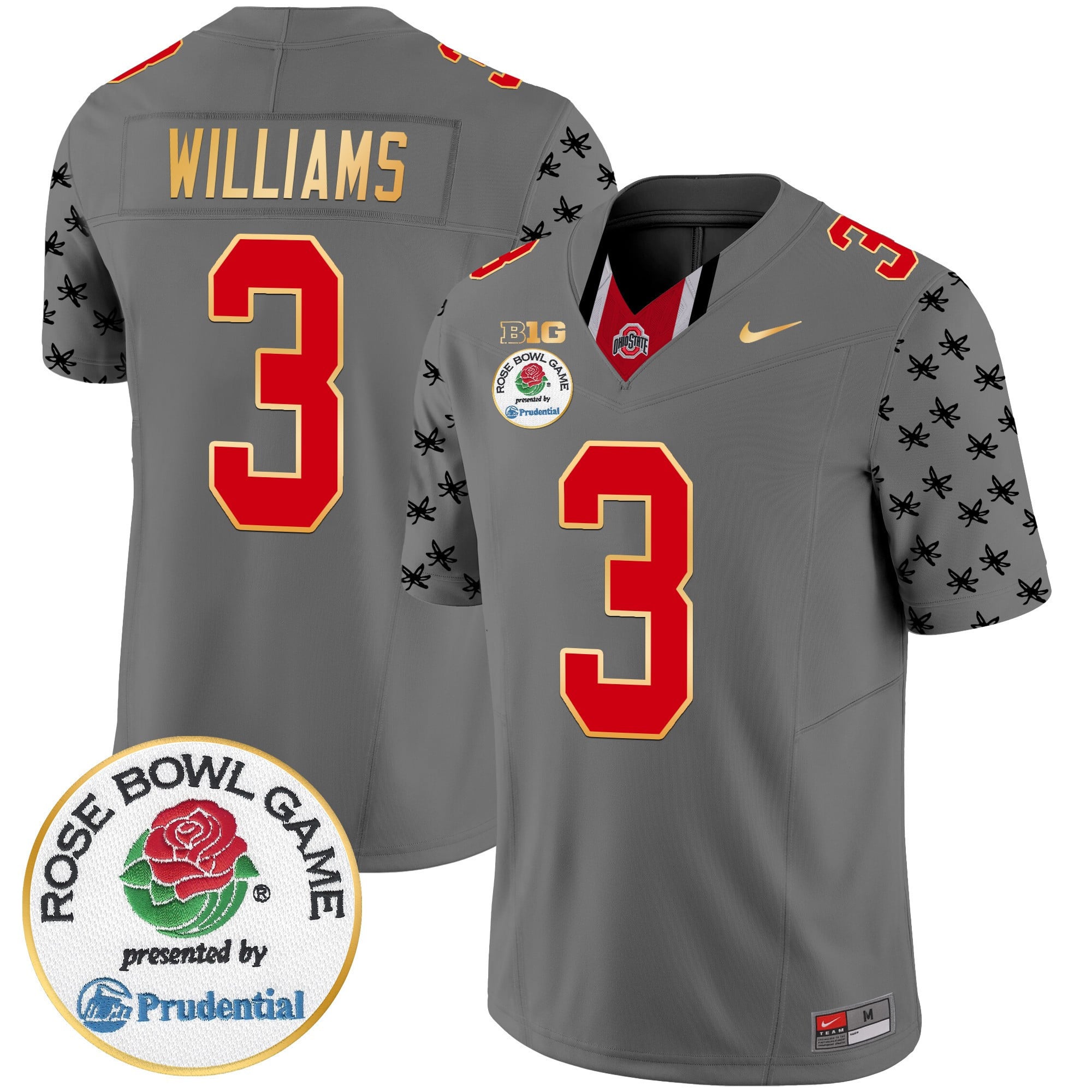 Men's Ohio State Buckeyes Rose Bowl Gold Trim Vapor Limited Jersey - All Stitched