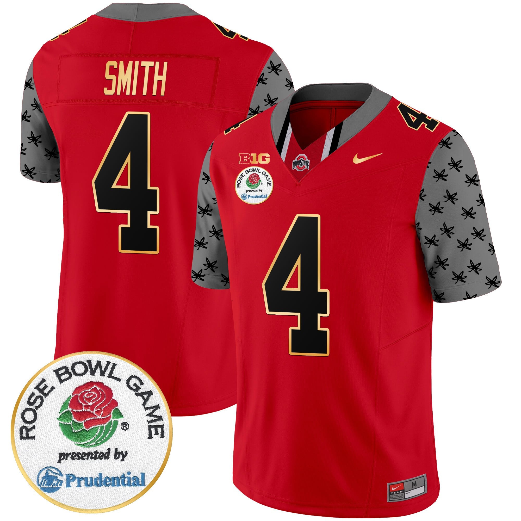 Men's Ohio State Buckeyes Rose Bowl Gold Trim Vapor Limited Jersey - All Stitched