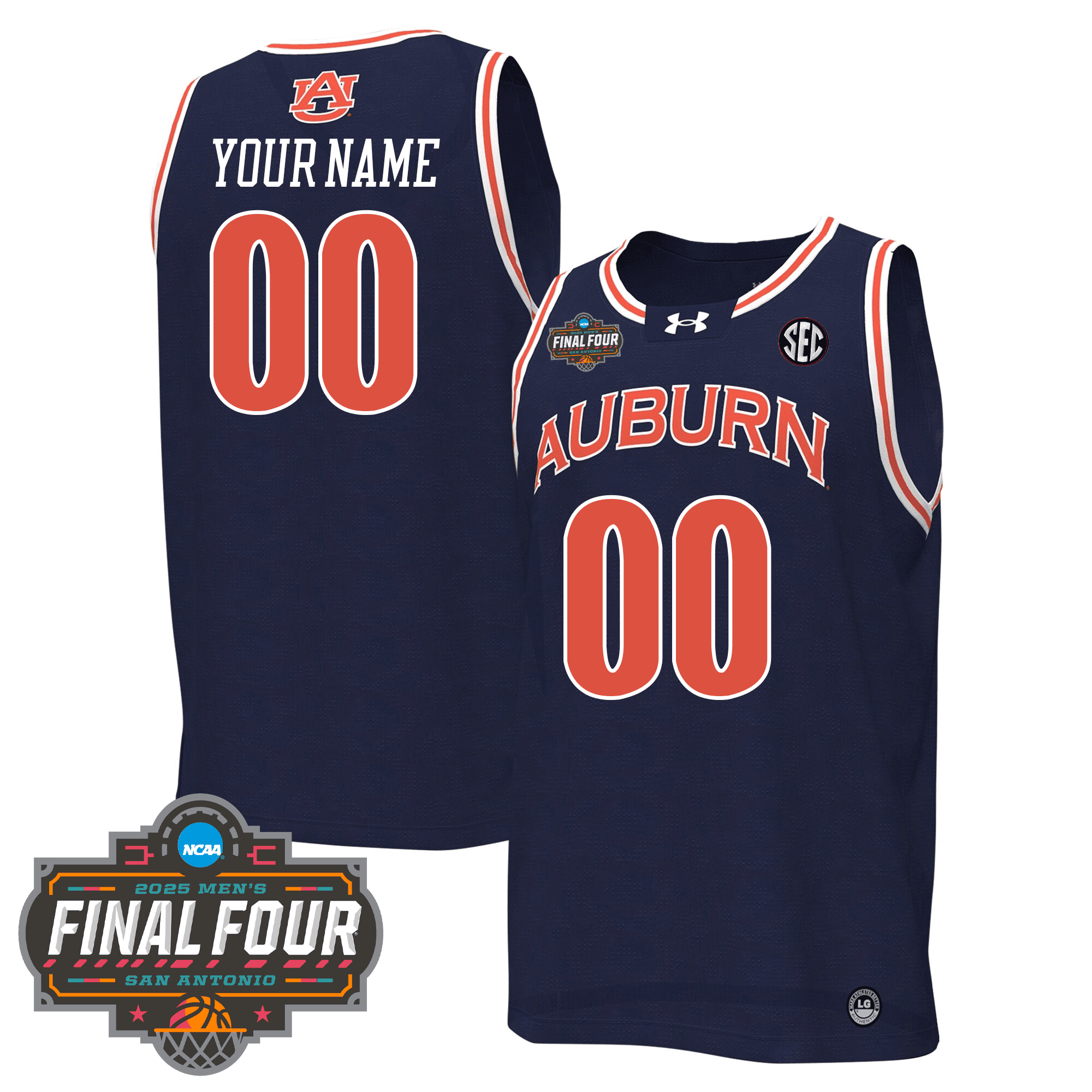 Men's Auburn Tigers Men's Basketball 24/25 Jersey - Final Four Patch