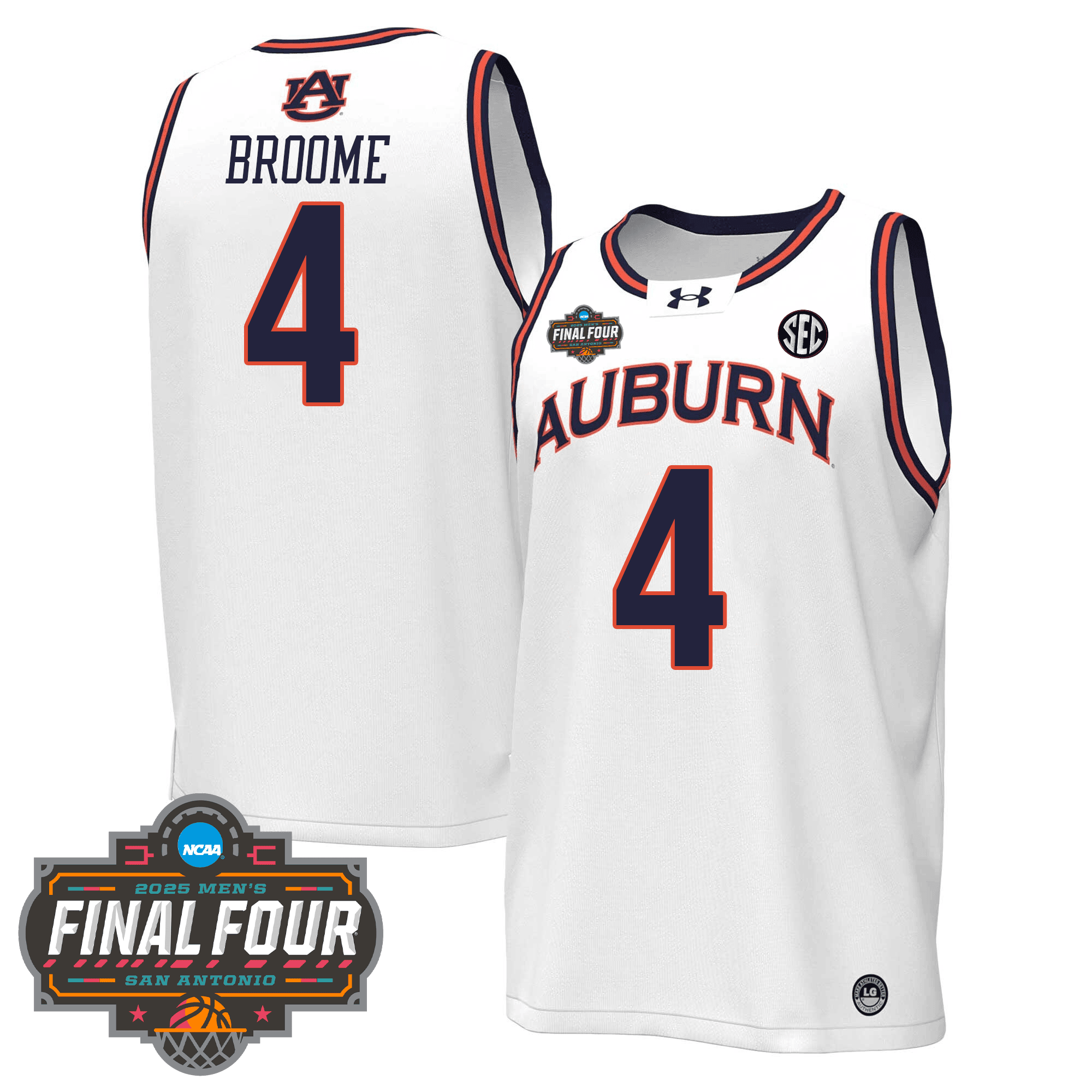 Men's Auburn Tigers Men's Basketball 24/25 Jersey - Final Four Patch