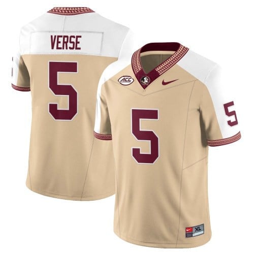 Men’s Florida State Seminoles Football Vapor Gold Jersey – All Stitched
