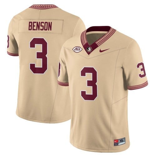 Men’s Florida State Seminoles Football Vapor Gold Jersey – All Stitched