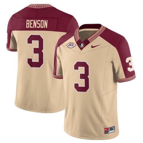 Men’s Florida State Seminoles Football Vapor Gold Jersey – All Stitched