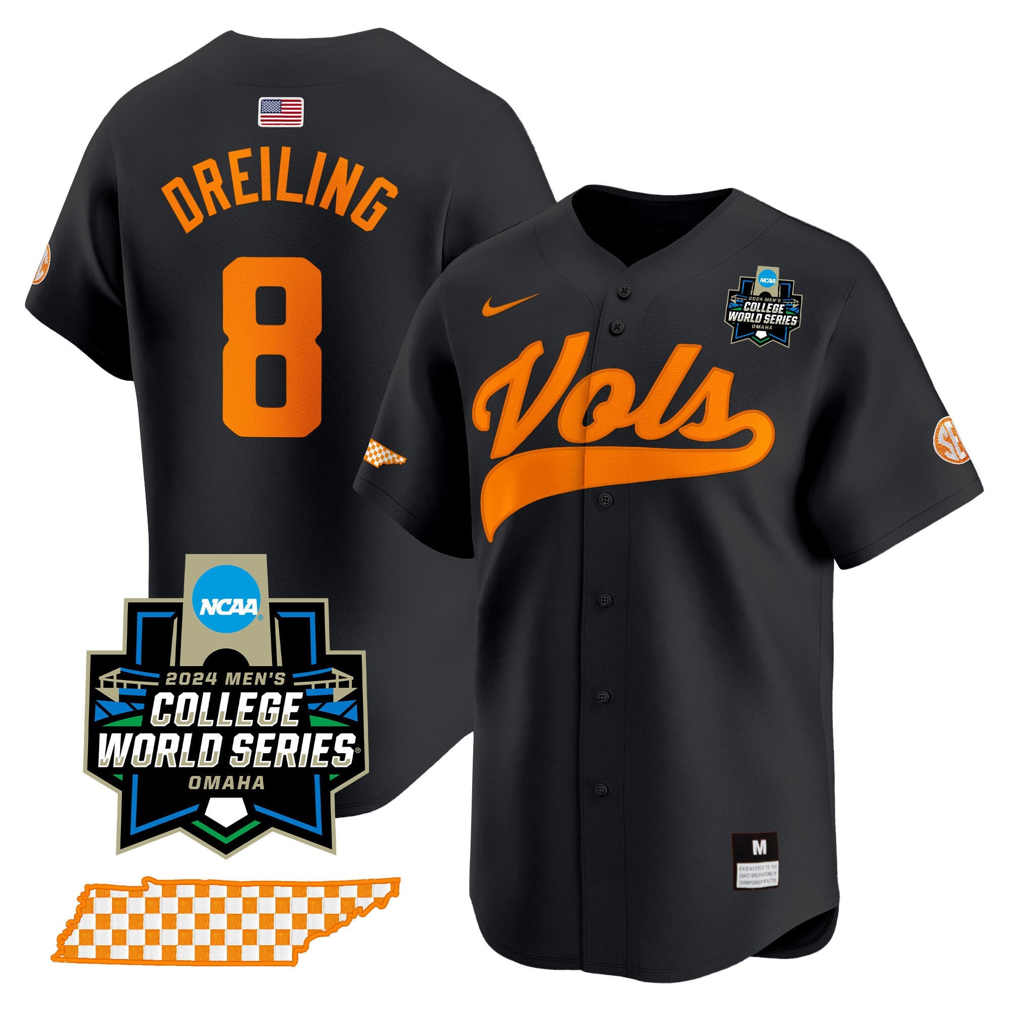 Men's Tennessee Volunteers 2024 College World Series Vapor Premier Limited Jersey V2 - All Stitched