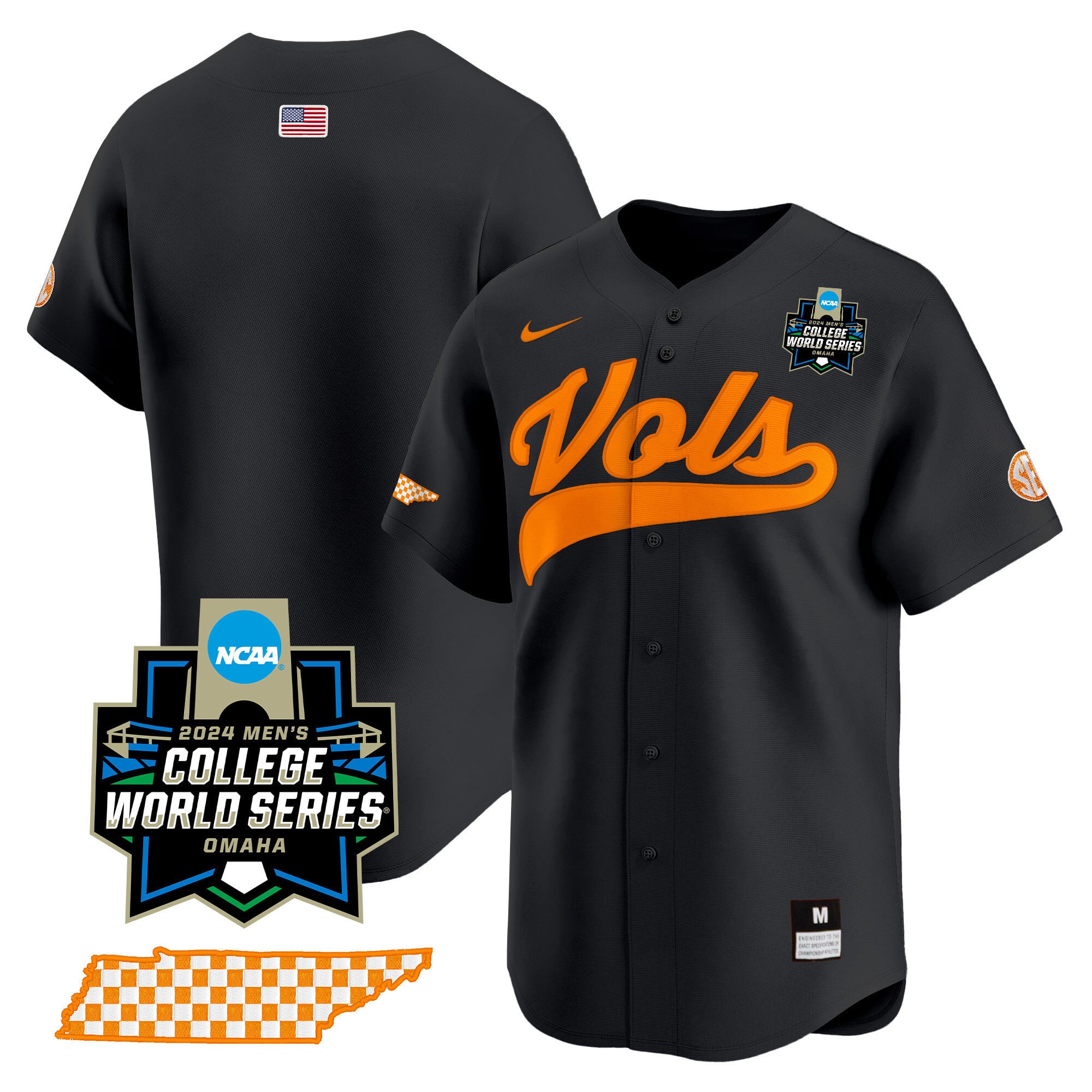 Men's Tennessee Volunteers 2024 College World Series Vapor Premier Limited Jersey V2 - All Stitched