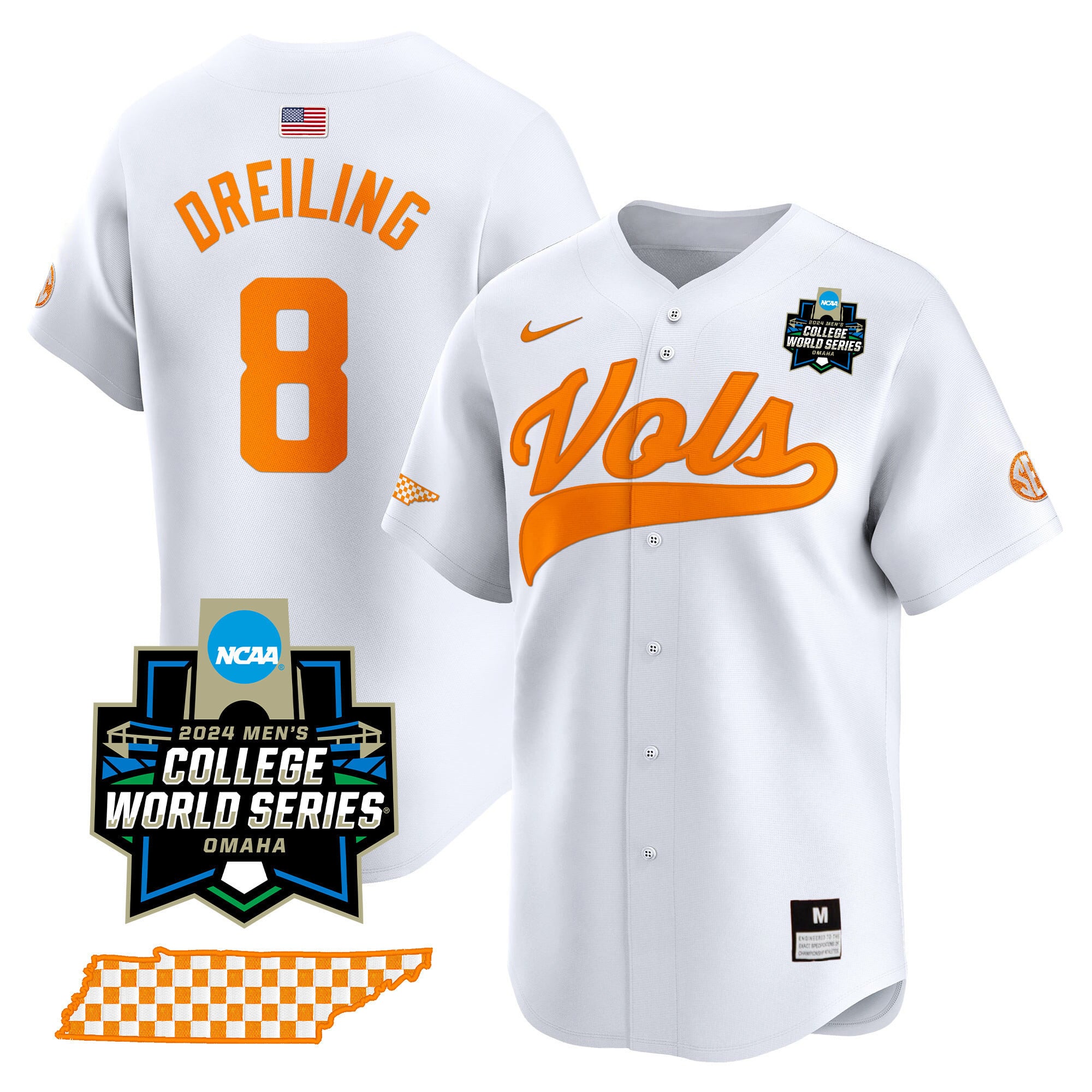 Men's Tennessee Volunteers 2024 College World Series Vapor Premier Limited Jersey V2 - All Stitched