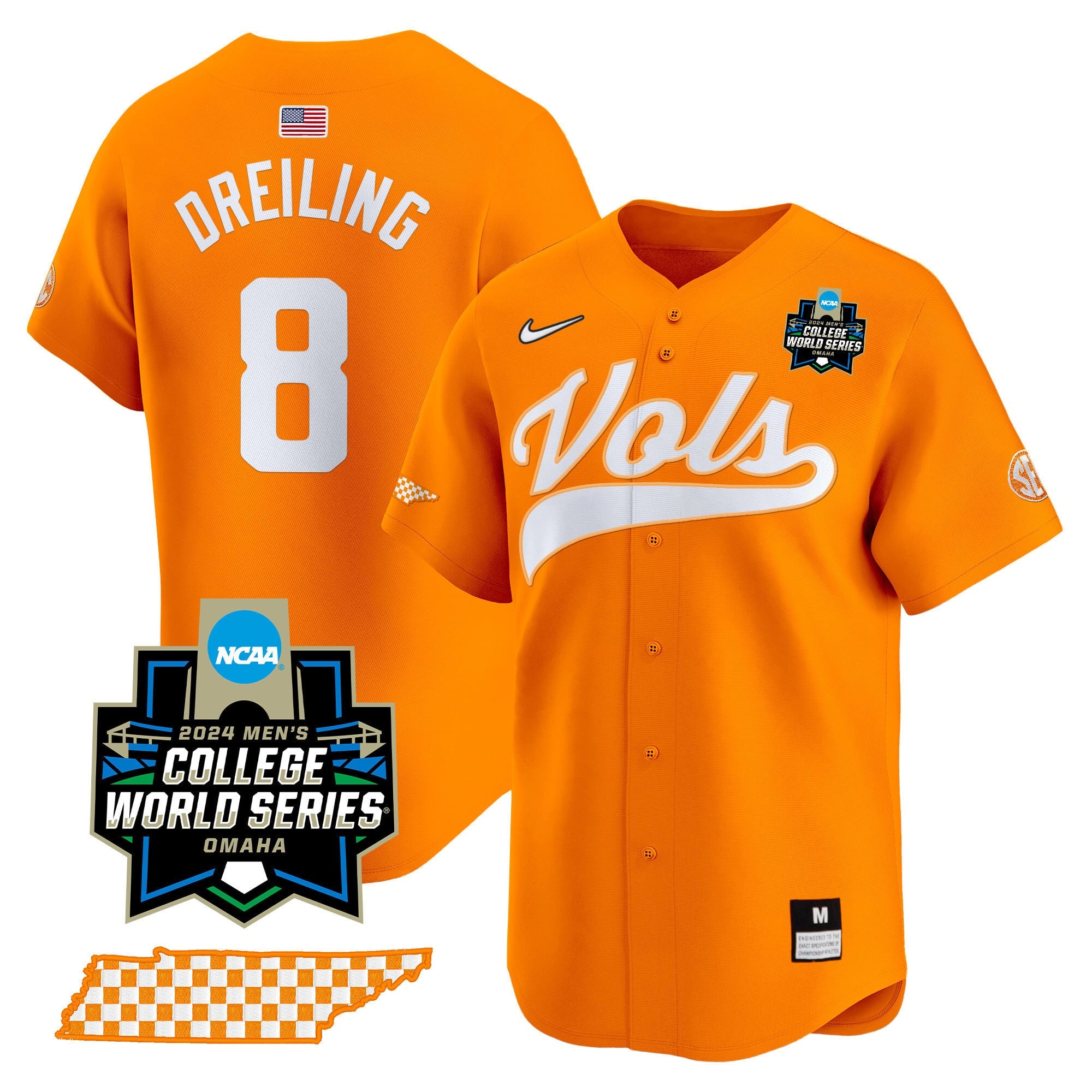 Men's Tennessee Volunteers 2024 College World Series Vapor Premier Limited Jersey V2 - All Stitched