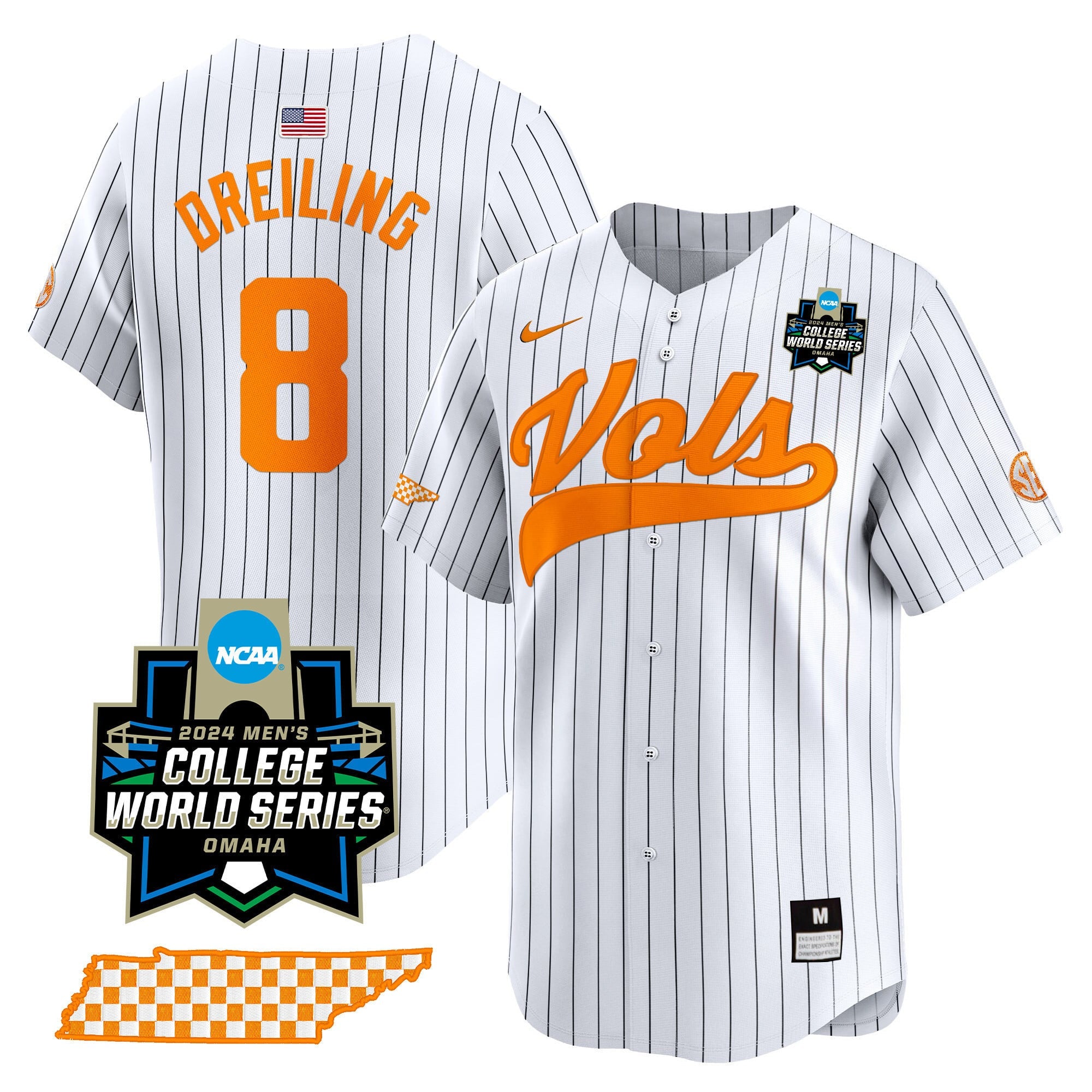Men's Tennessee Volunteers 2024 College World Series Vapor Premier Limited Jersey V2 - All Stitched