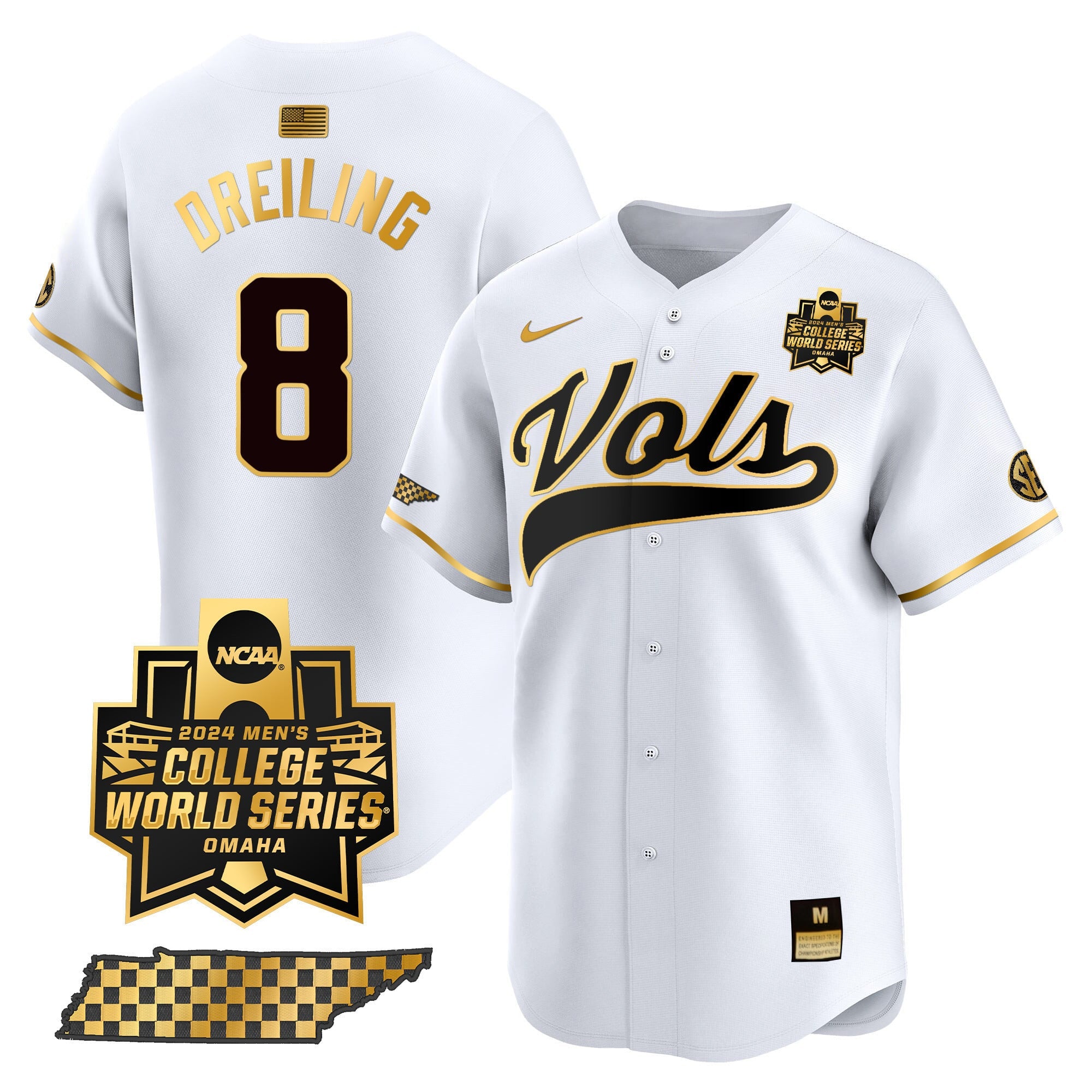 Men's Tennessee Volunteers 2024 College World Series Vapor Premier Limited Jersey V2 - All Stitched
