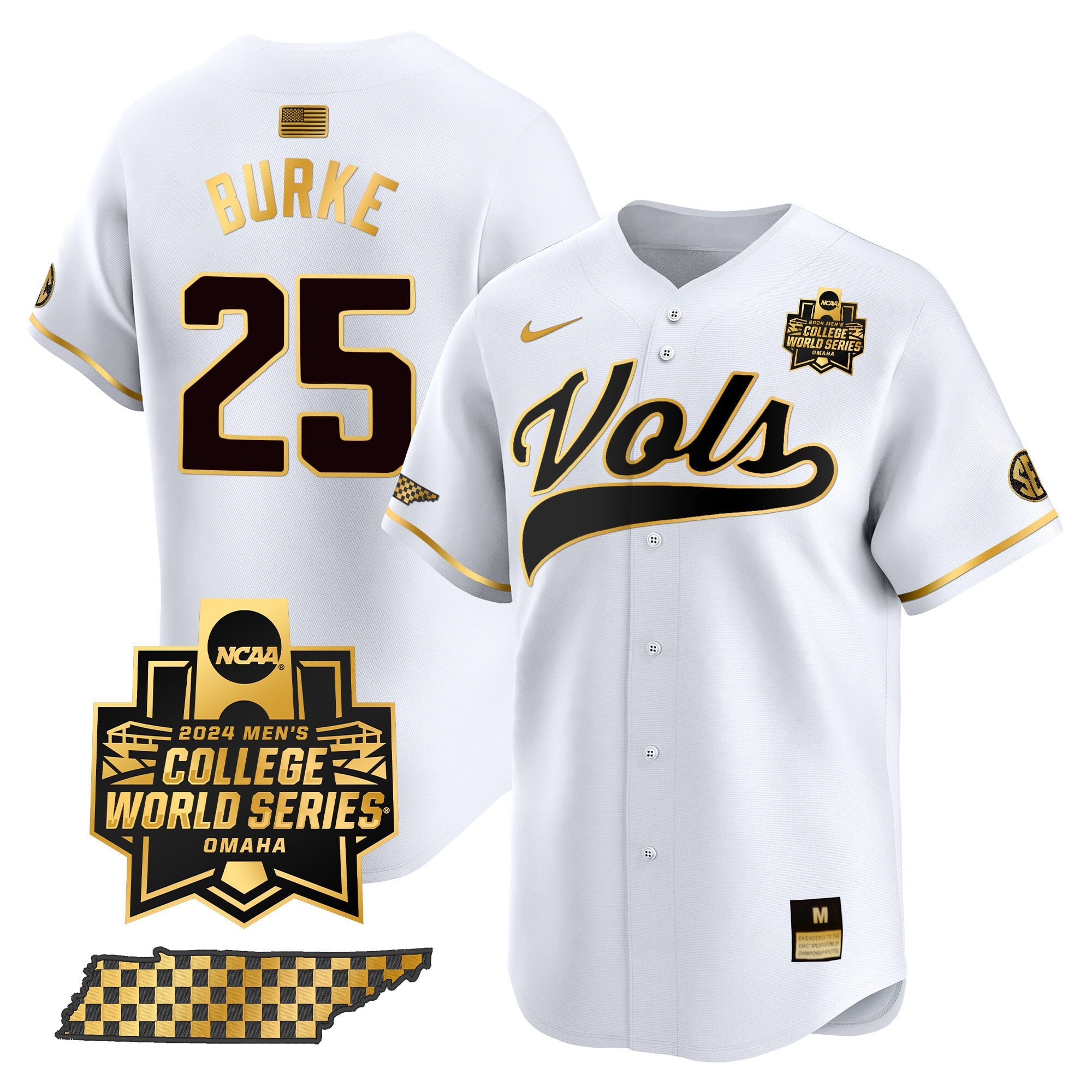 Men's Tennessee Volunteers 2024 College World Series Vapor Premier Limited Jersey V2 - All Stitched