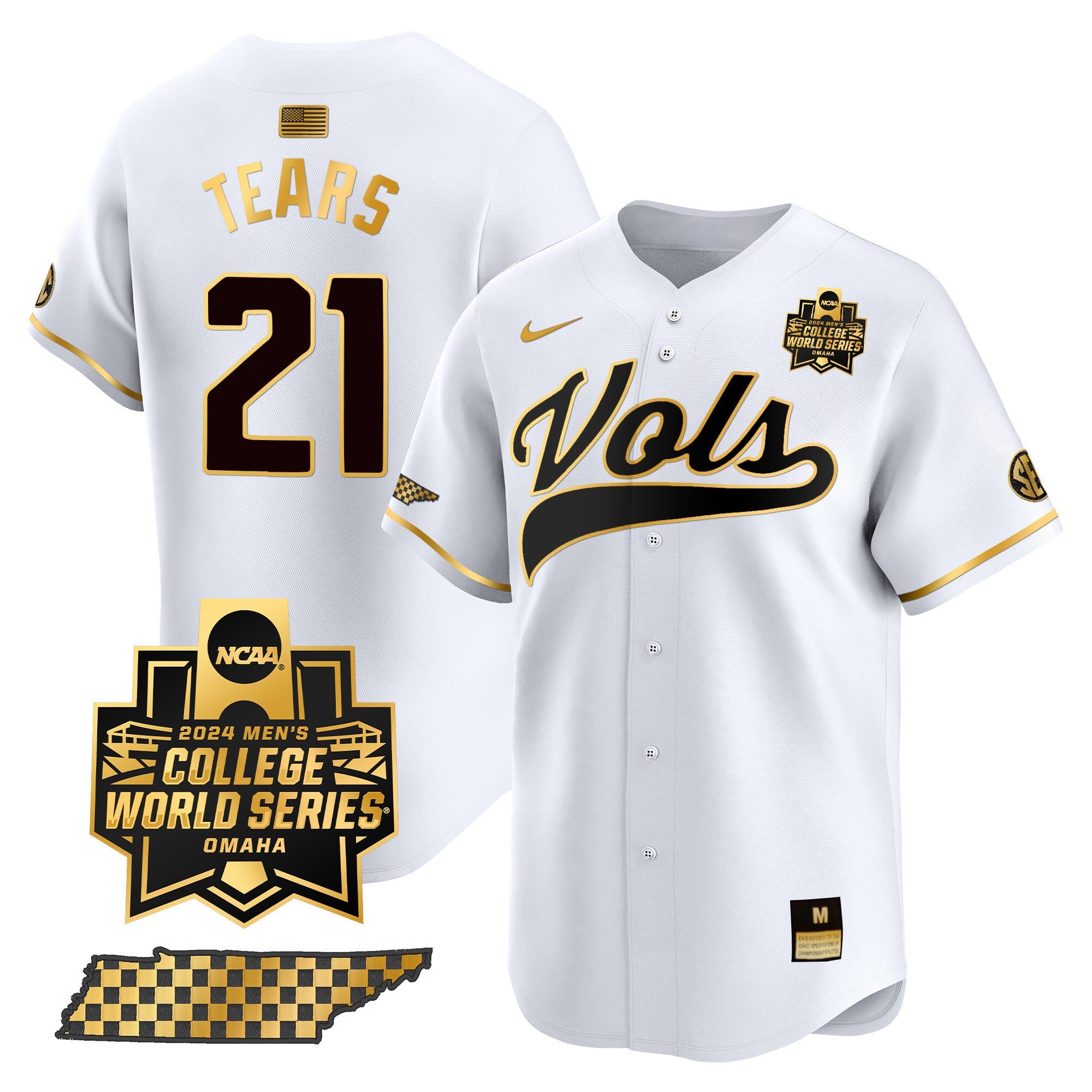 Men's Tennessee Volunteers 2024 College World Series Vapor Premier Limited Jersey V2 - All Stitched