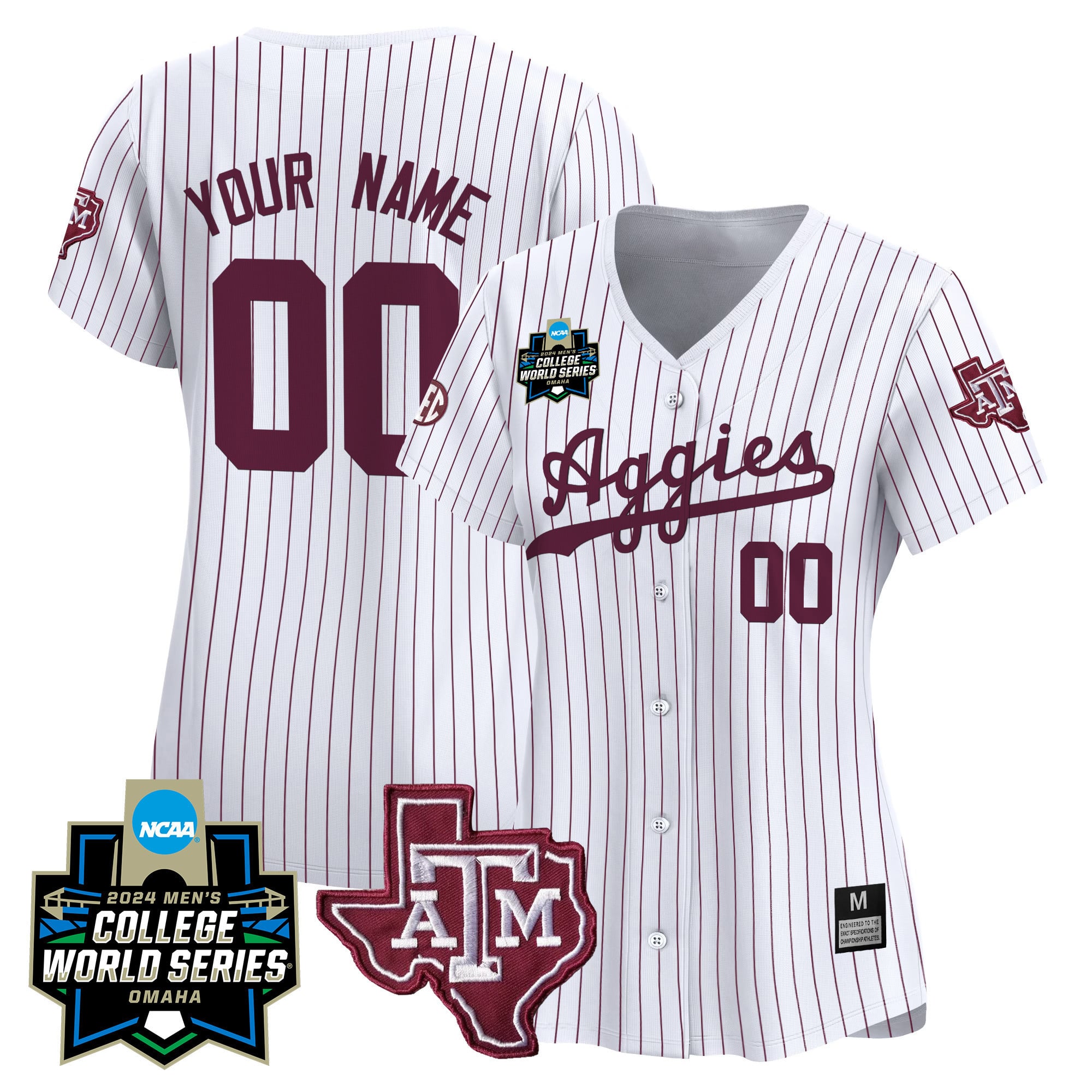 Texas A&M Aggies 2024 College World Series Vapor Premier Limited Custom Jersey - All Stitched