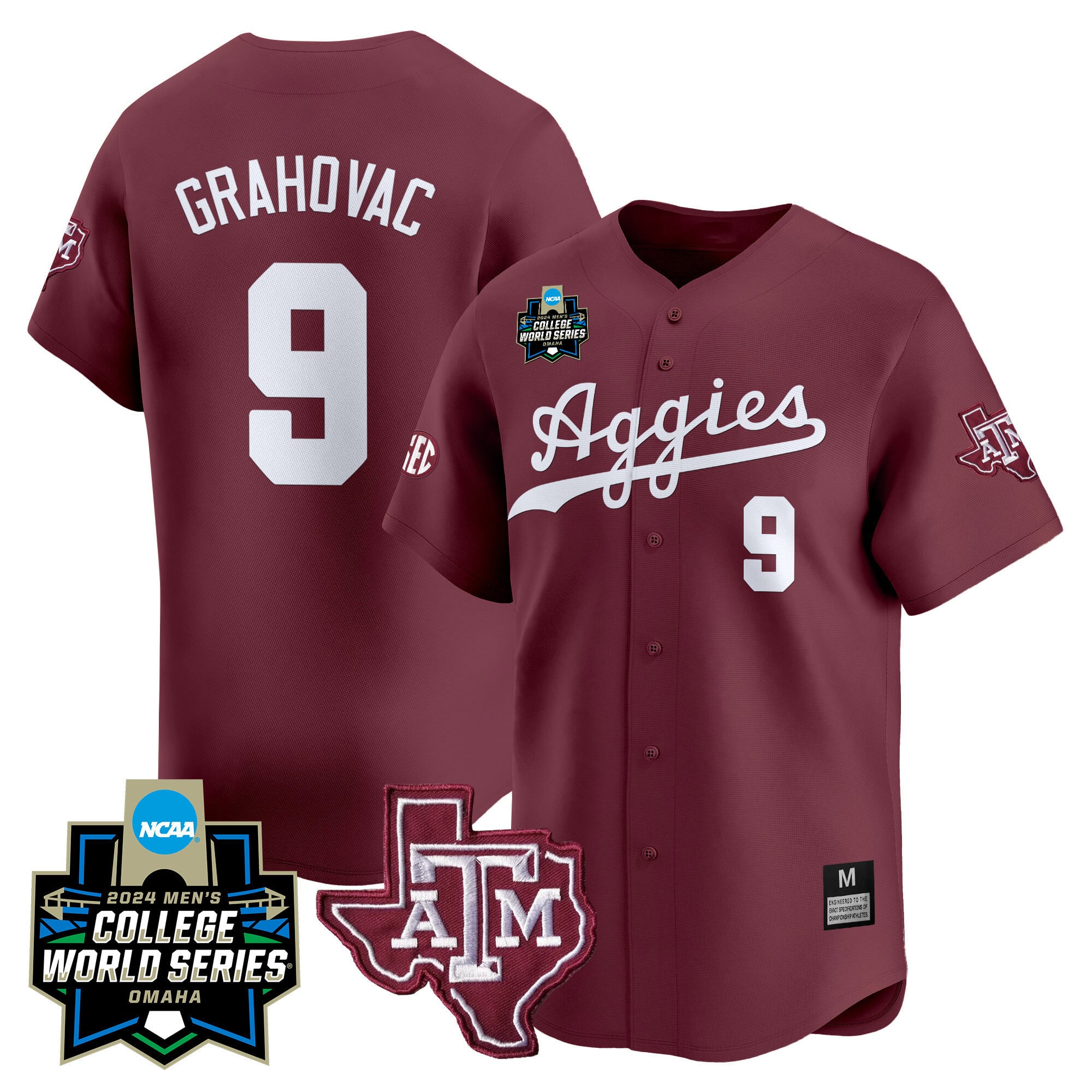 Men's Texas A&M Aggies 2024 College World Series Vapor Premier Limited Jersey - All Stitched