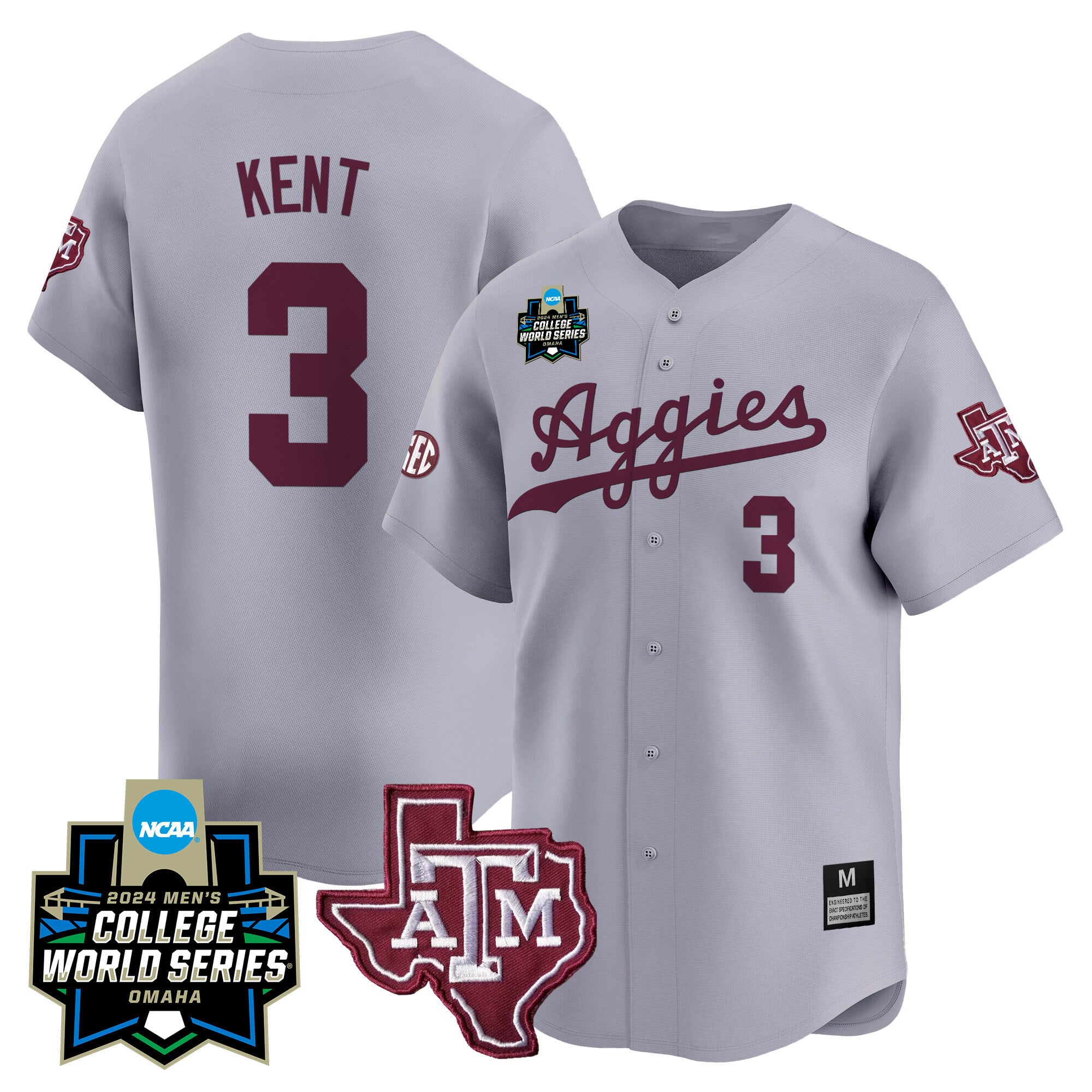 Men's Texas A&M Aggies 2024 College World Series Vapor Premier Limited Jersey - All Stitched