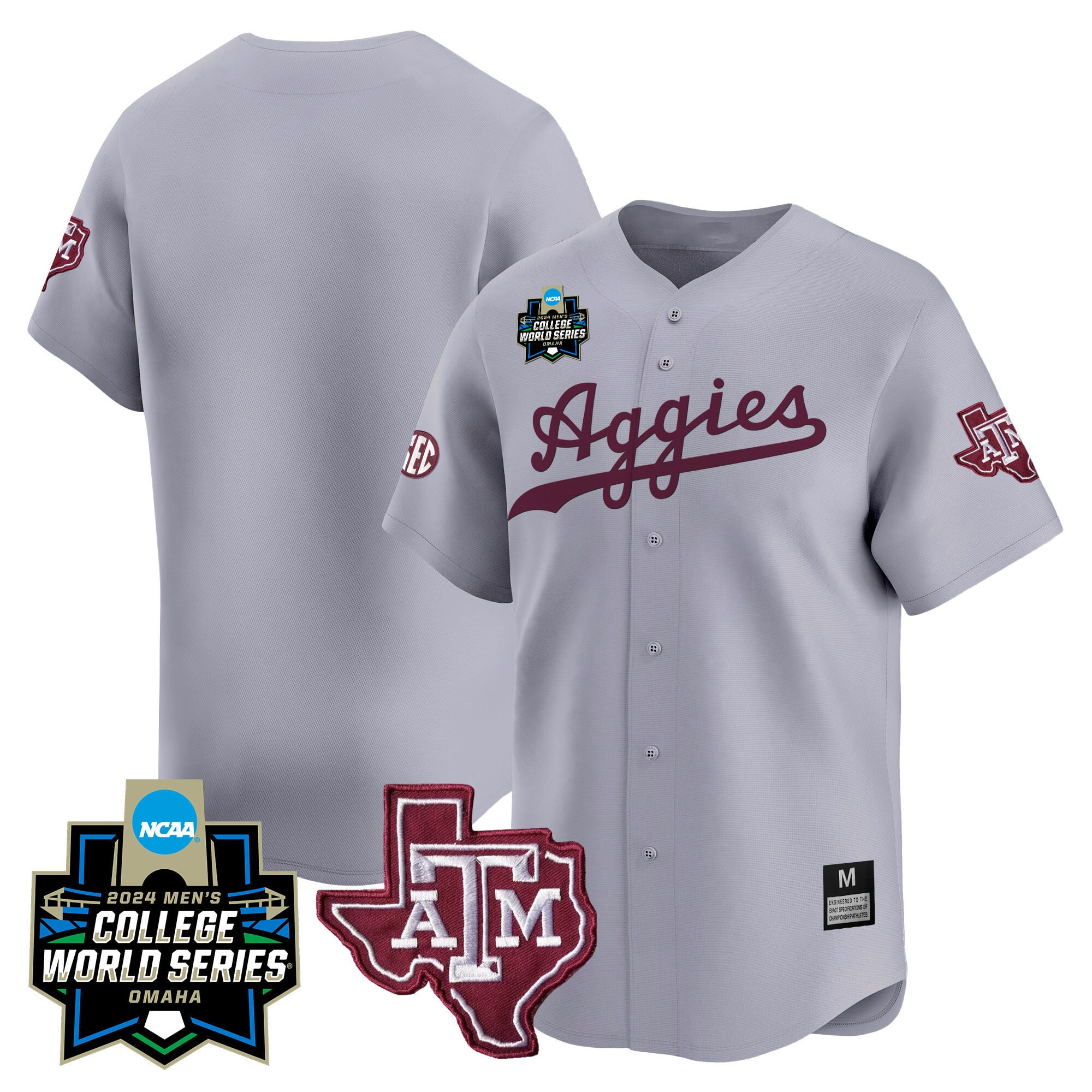 Men's Texas A&M Aggies 2024 College World Series Vapor Premier Limited Jersey - All Stitched