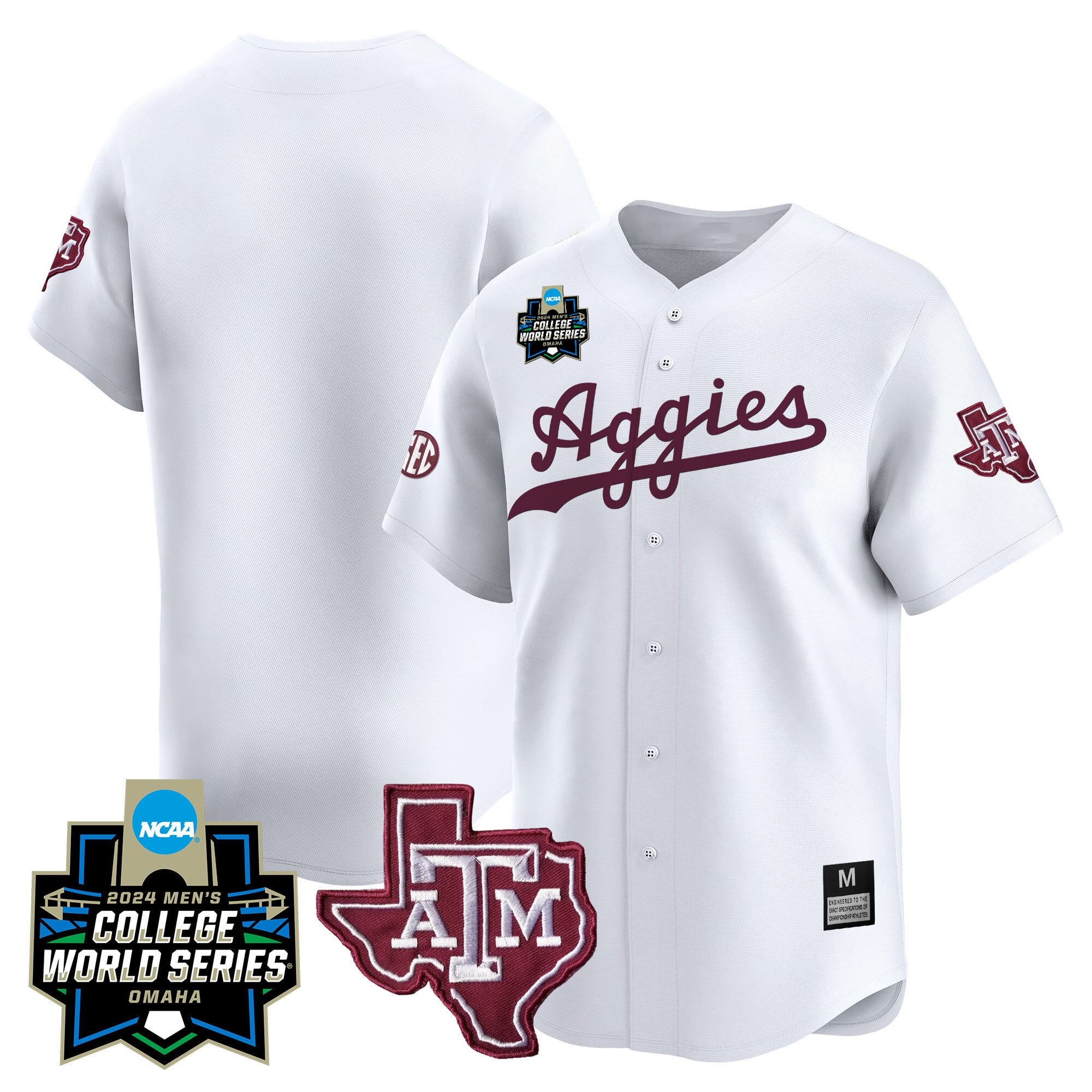 Men's Texas A&M Aggies 2024 College World Series Vapor Premier Limited Jersey - All Stitched