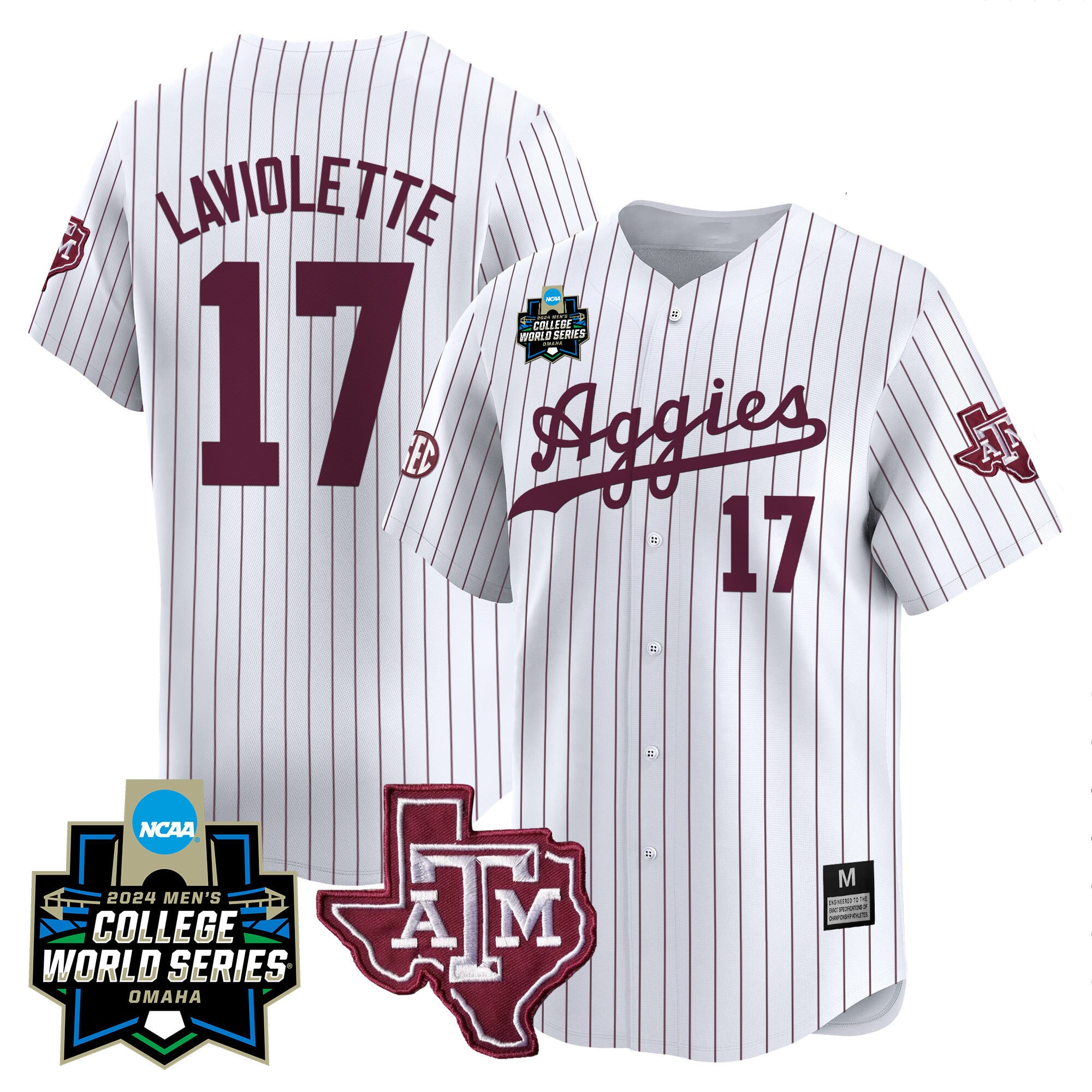 Men's Texas A&M Aggies 2024 College World Series Vapor Premier Limited Jersey - All Stitched