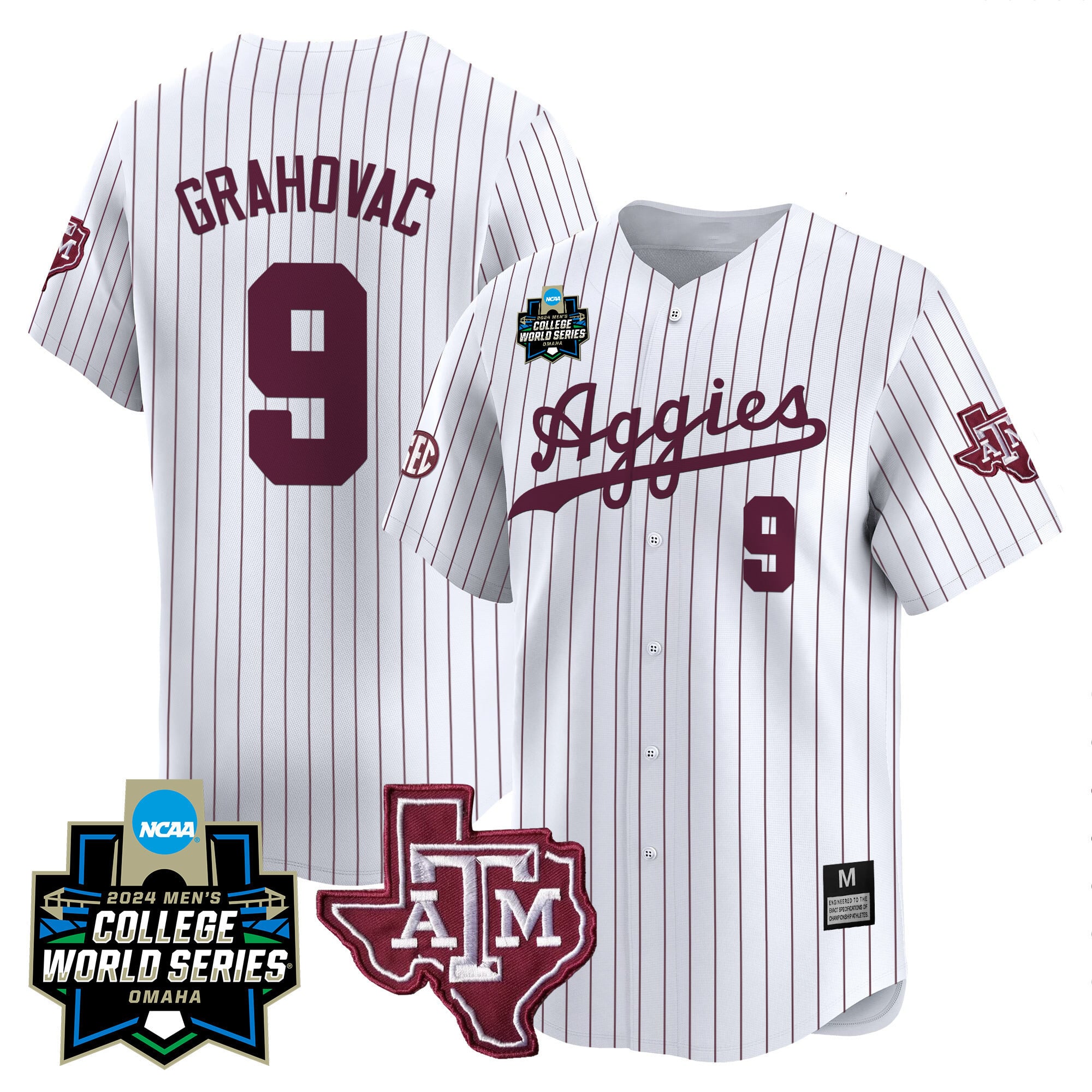 Men's Texas A&M Aggies 2024 College World Series Vapor Premier Limited Jersey - All Stitched