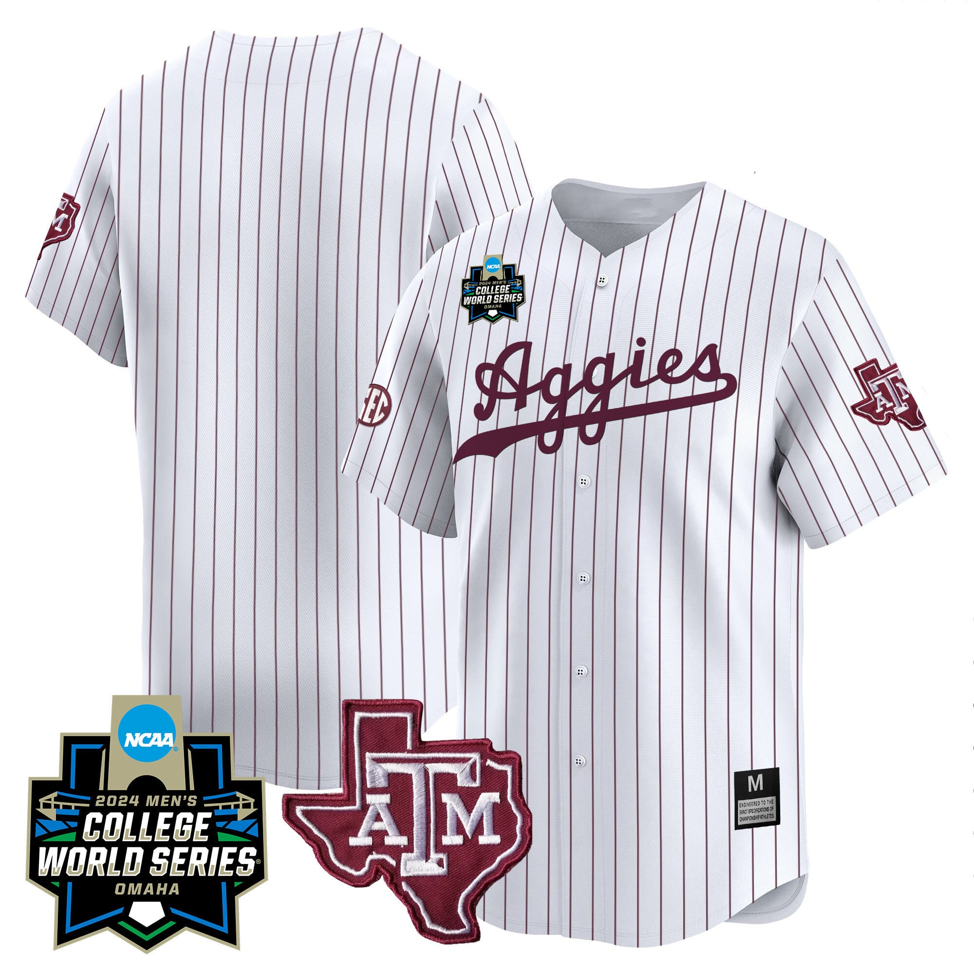 Men's Texas A&M Aggies 2024 College World Series Vapor Premier Limited Jersey - All Stitched
