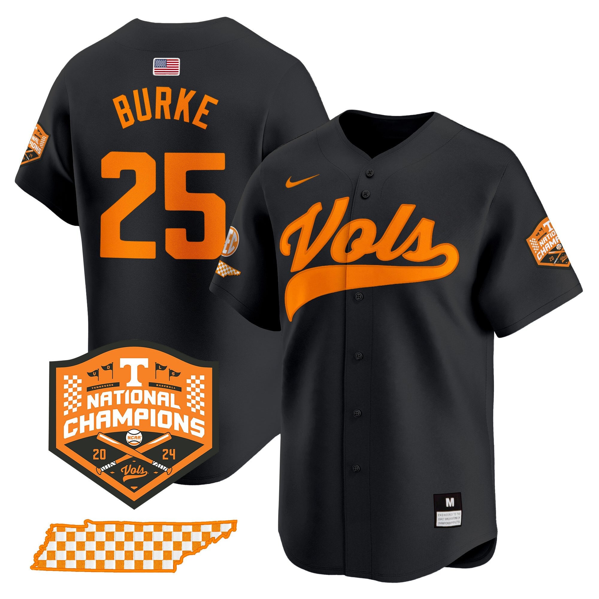 Men's Tennessee Volunteers 2024 Champions Vapor Premier Limited Jersey - All Stitched