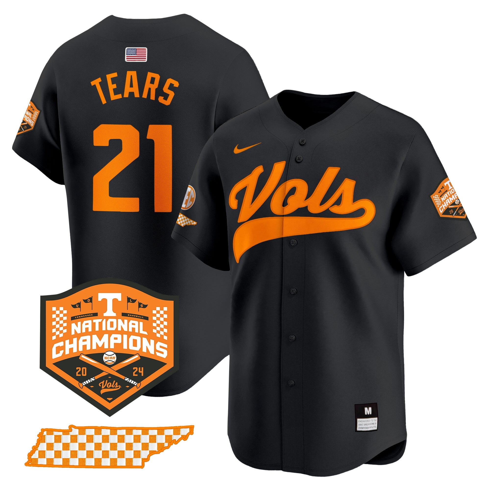 Men's Tennessee Volunteers 2024 Champions Vapor Premier Limited Jersey - All Stitched