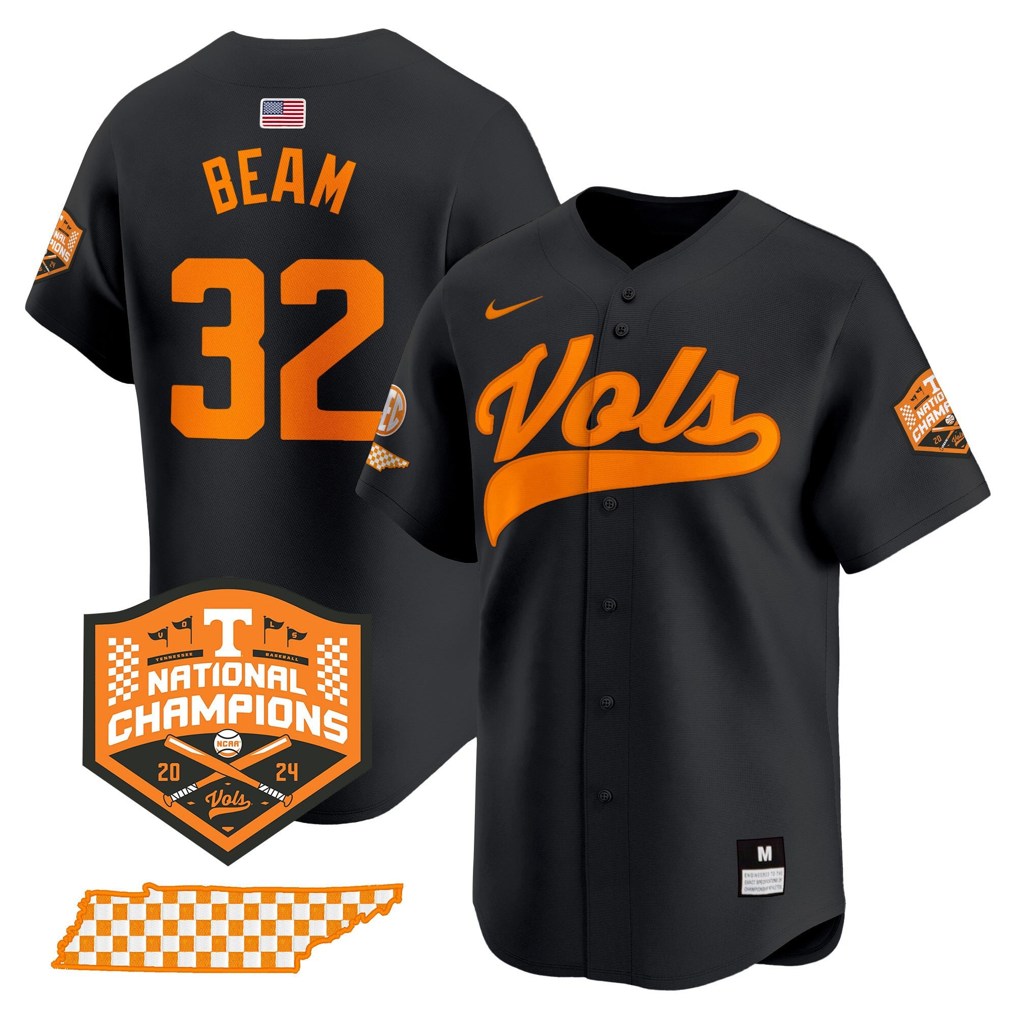 Men's Tennessee Volunteers 2024 Champions Vapor Premier Limited Jersey - All Stitched