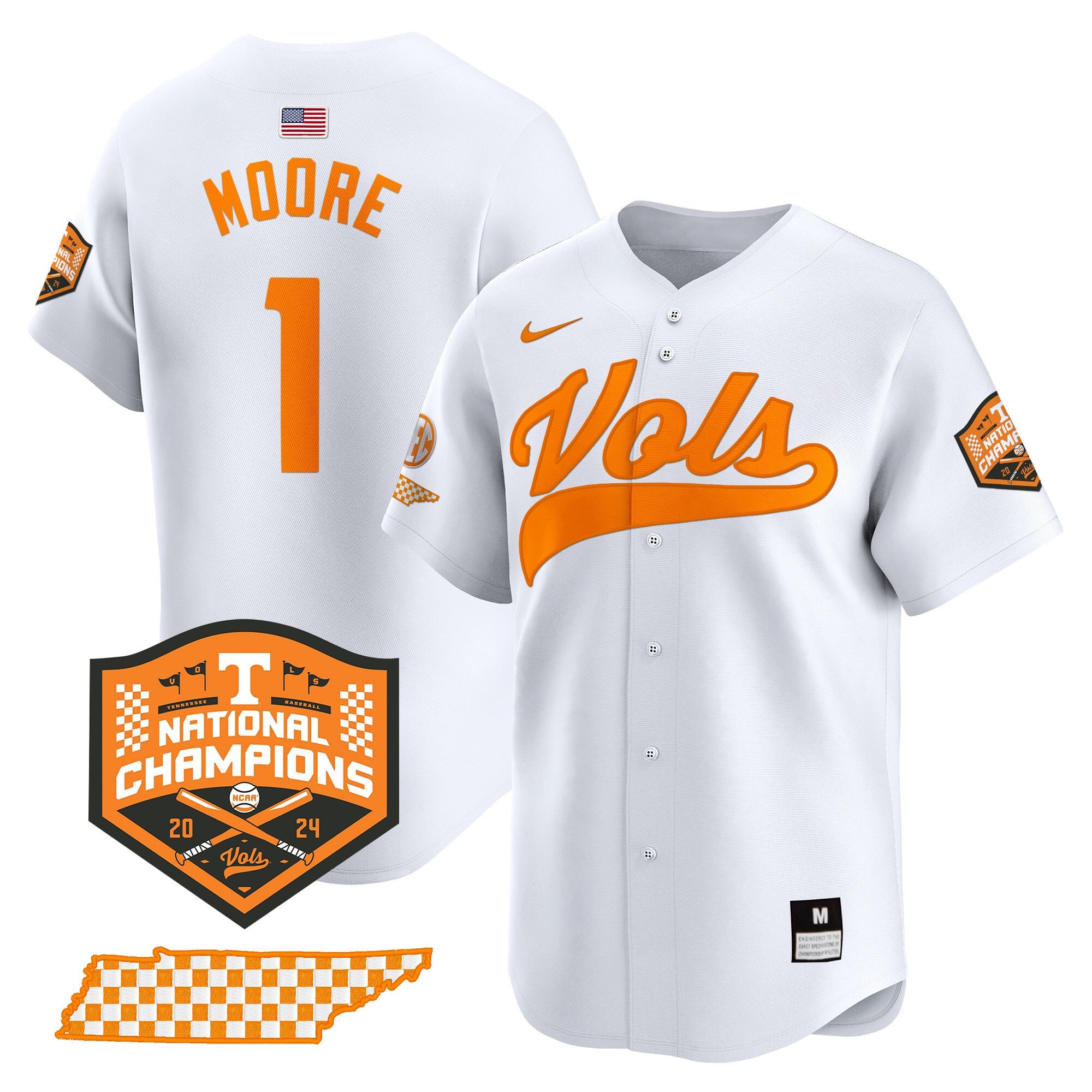 Men's Tennessee Volunteers 2024 Champions Vapor Premier Limited Jersey - All Stitched