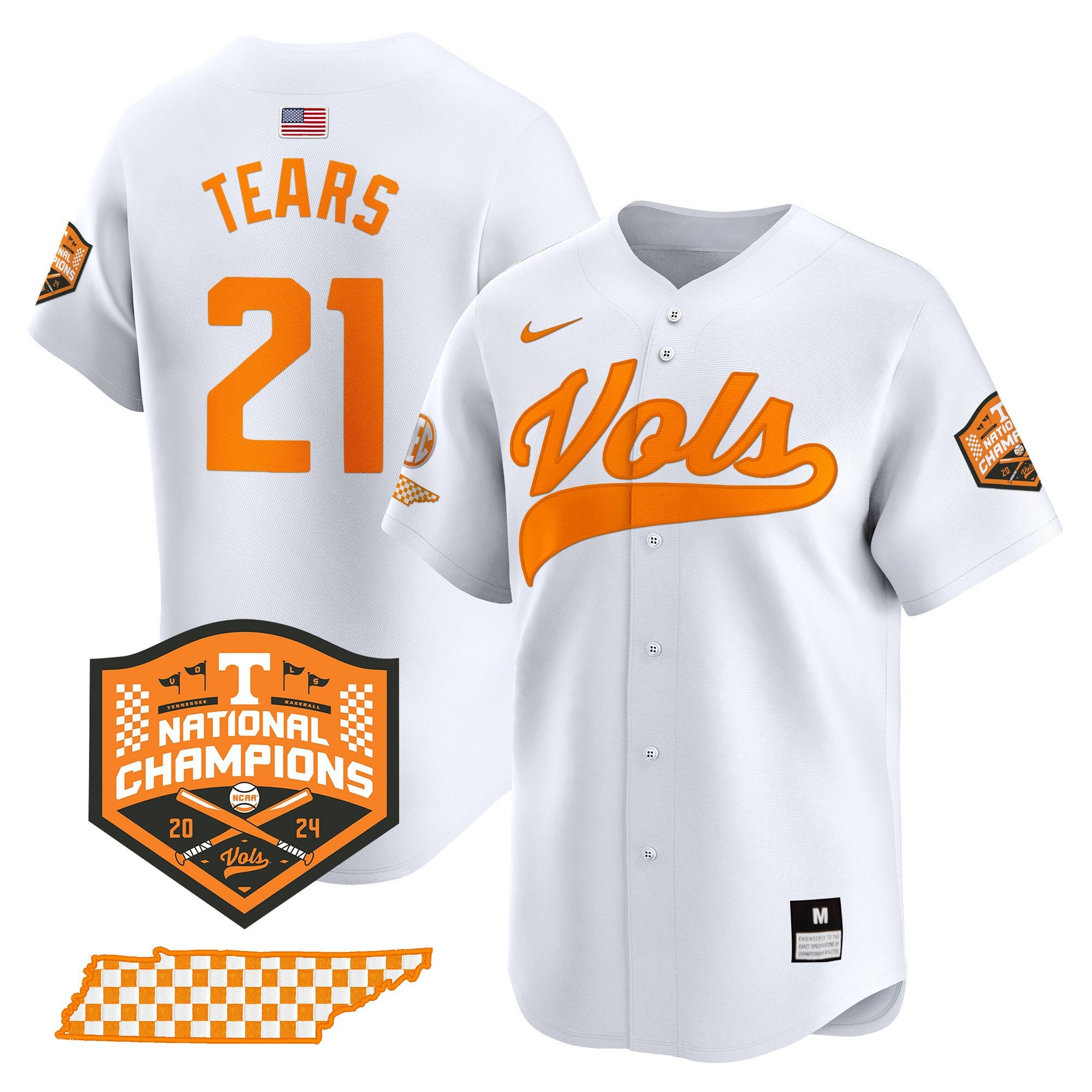 Men's Tennessee Volunteers 2024 Champions Vapor Premier Limited Jersey - All Stitched