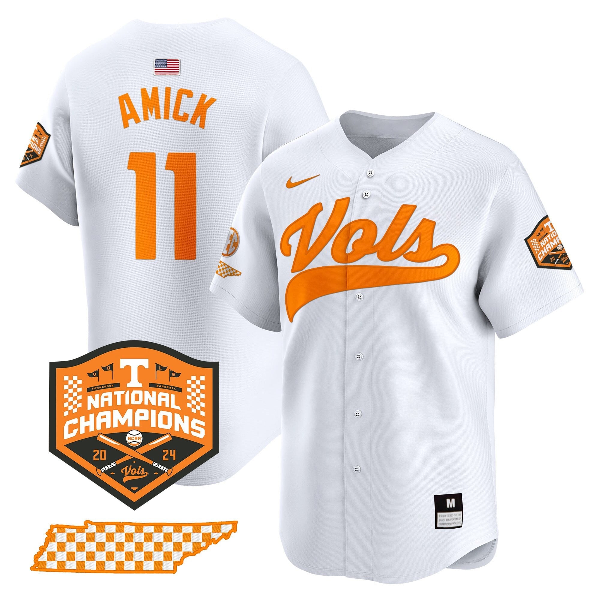 Men's Tennessee Volunteers 2024 Champions Vapor Premier Limited Jersey - All Stitched