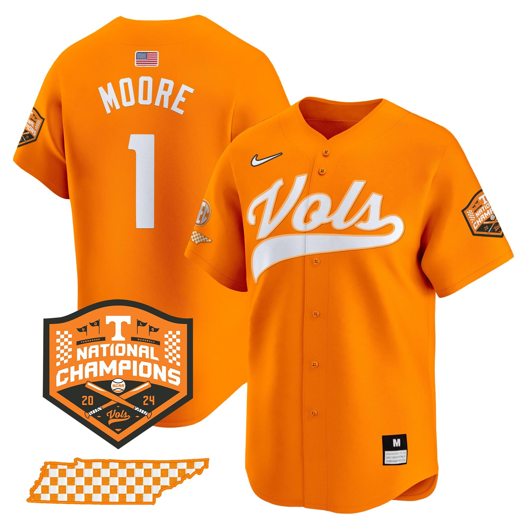 Men's Tennessee Volunteers 2024 Champions Vapor Premier Limited Jersey - All Stitched