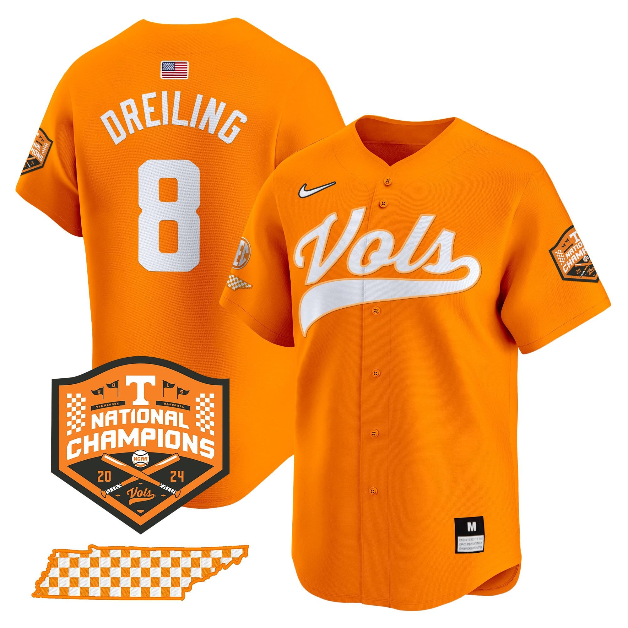 Men's Tennessee Volunteers 2024 Champions Vapor Premier Limited Jersey - All Stitched