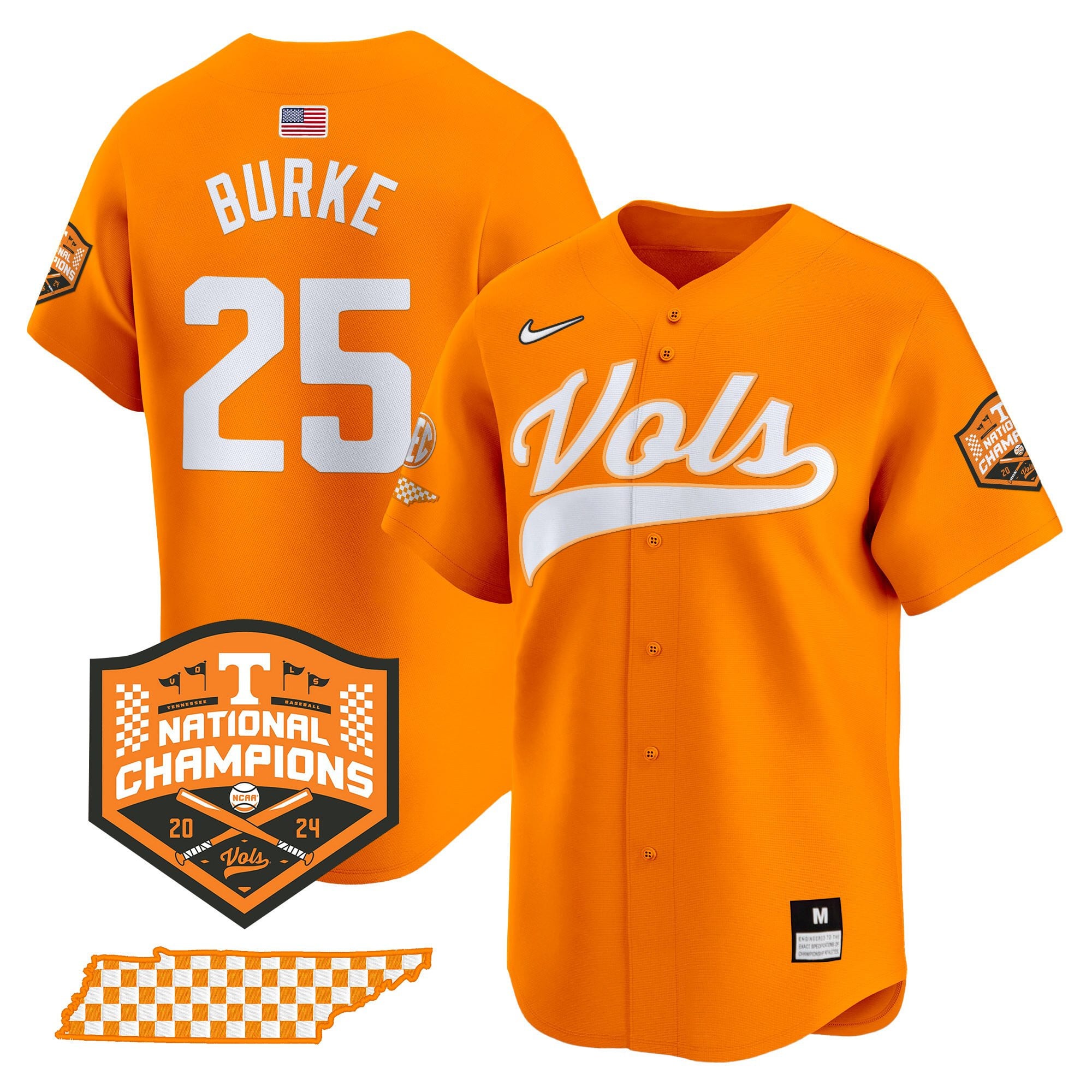Men's Tennessee Volunteers 2024 Champions Vapor Premier Limited Jersey - All Stitched