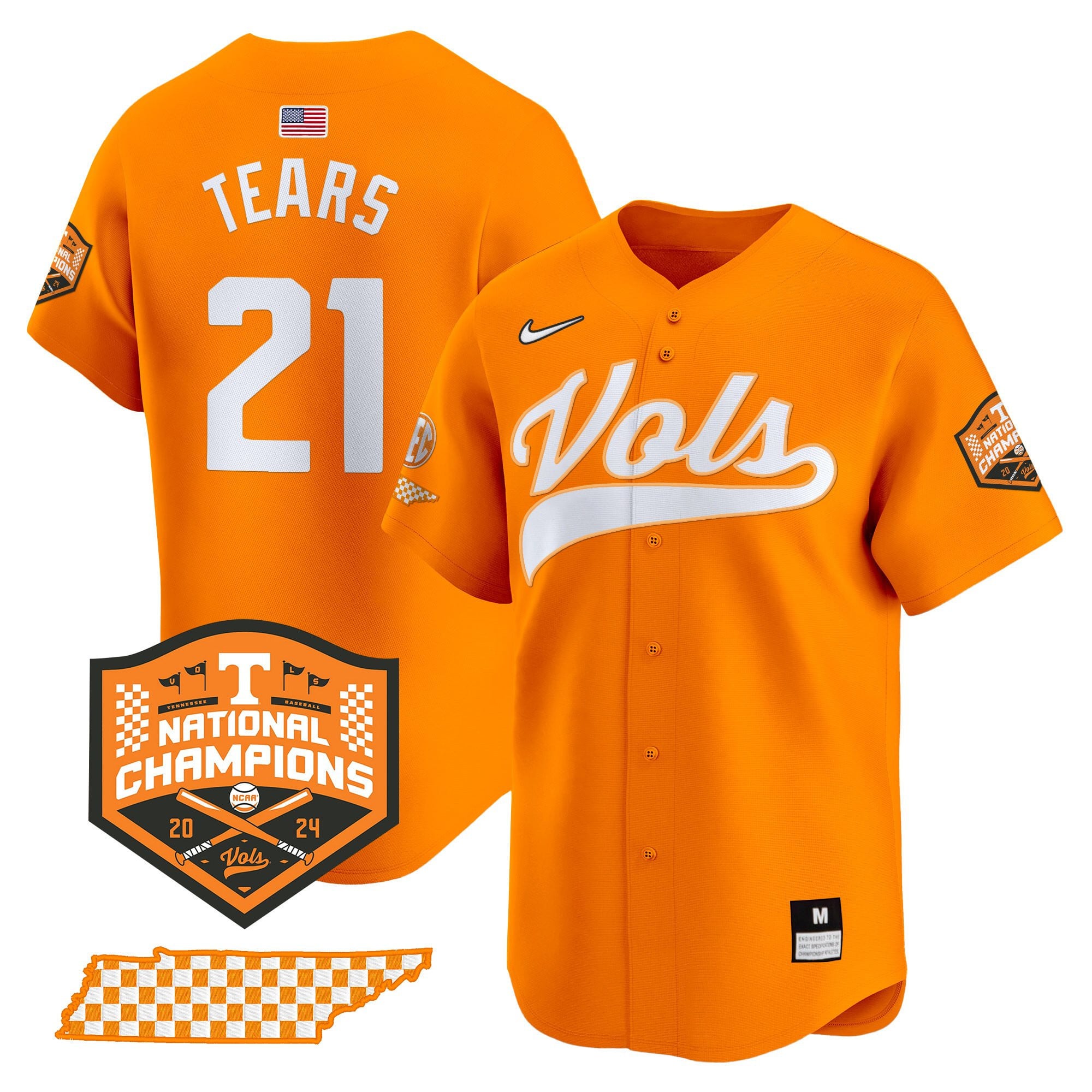 Men's Tennessee Volunteers 2024 Champions Vapor Premier Limited Jersey - All Stitched